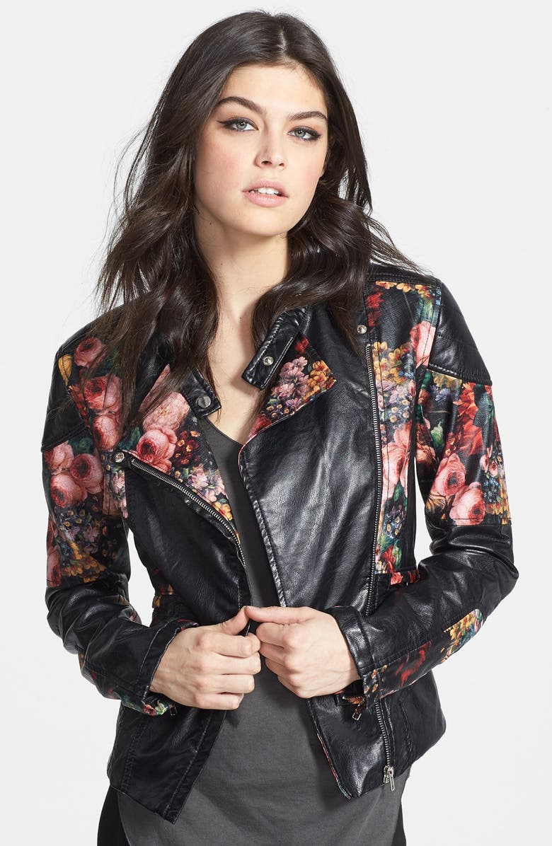 BLANKNYC Floral Faux Leather Jacket | Nordstrom