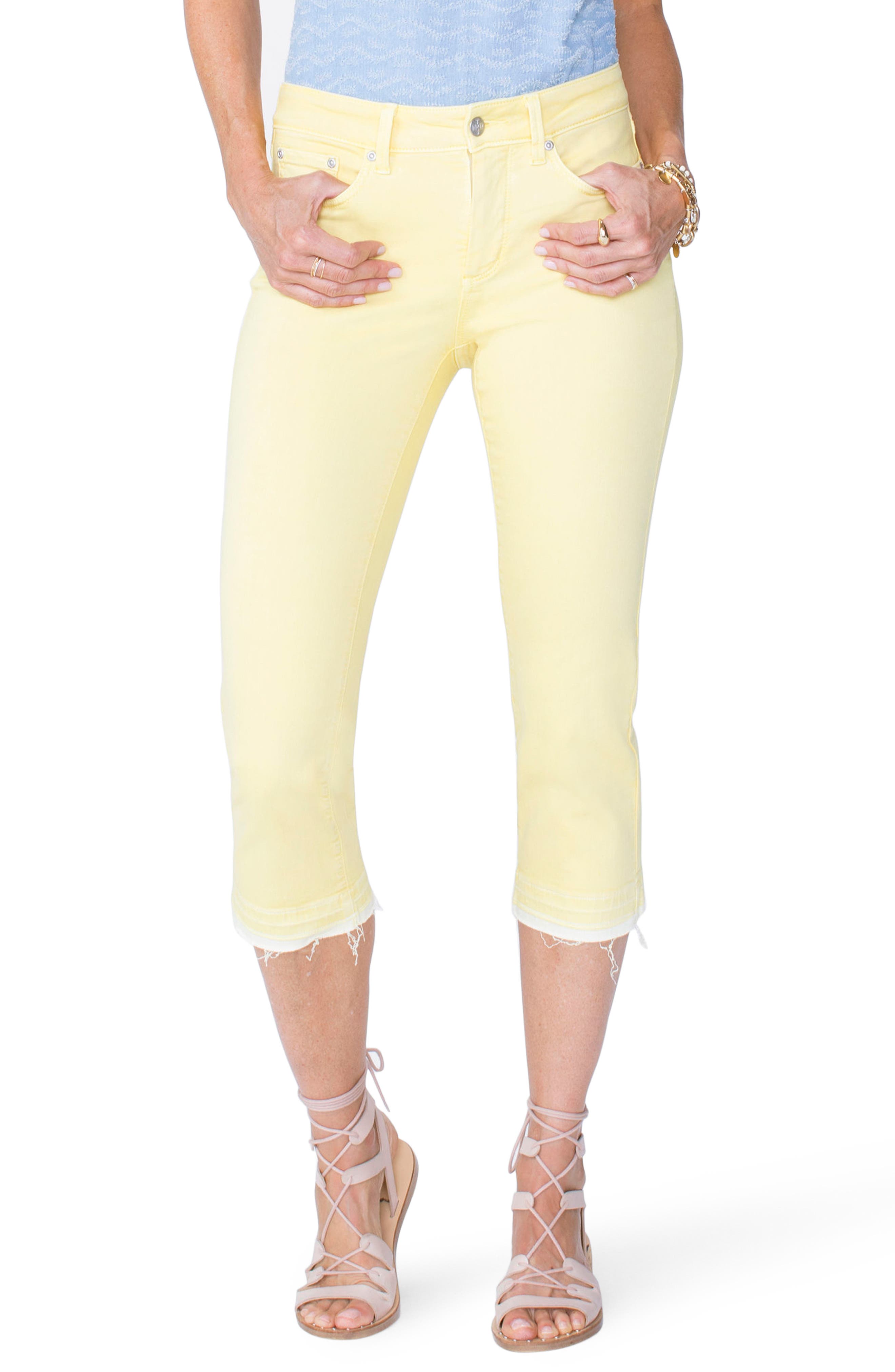 Nydj Release Hem Capri Skinny Jeans, Yellow