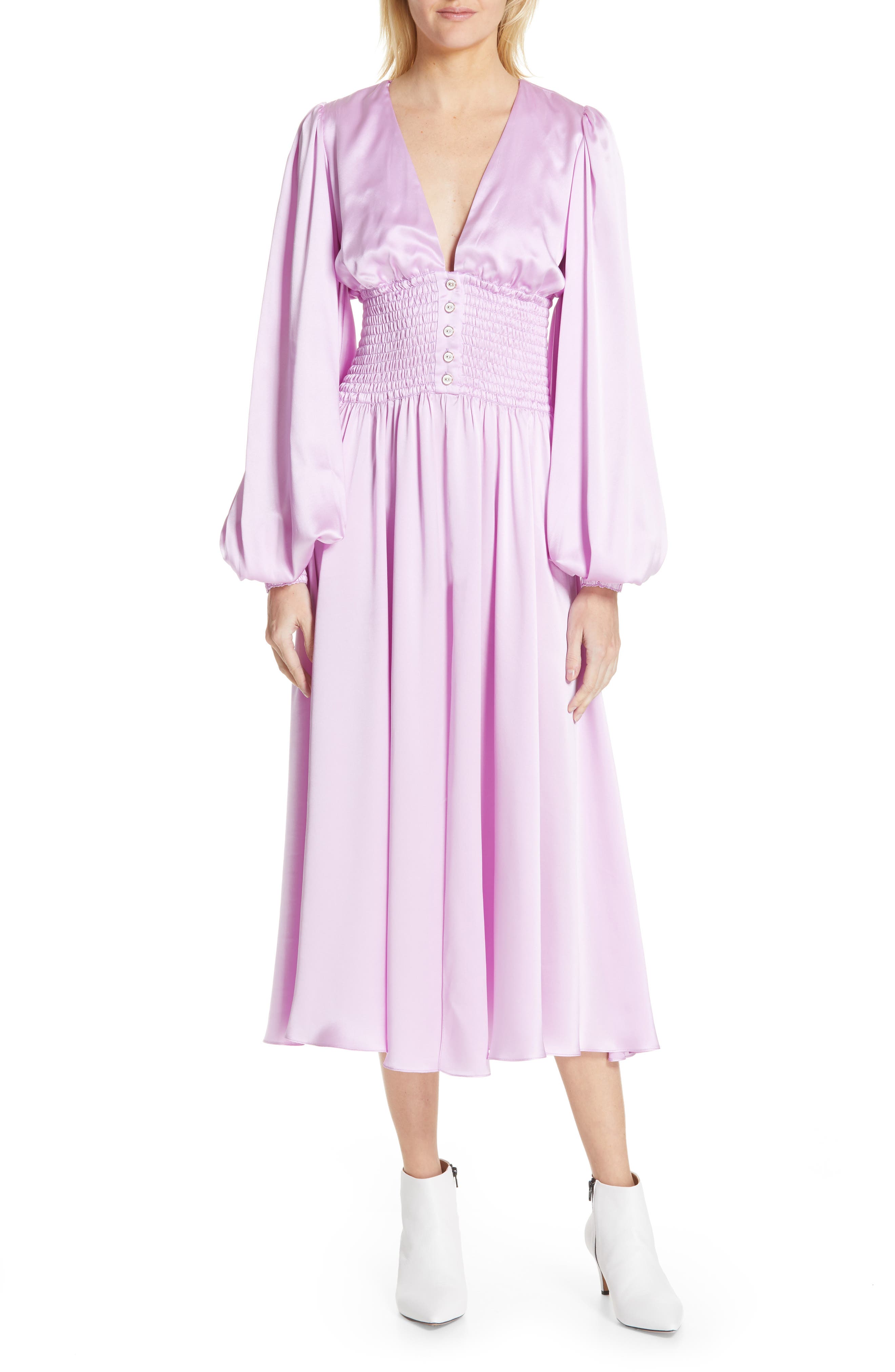 Caroline Constas Syros Silk Dress, Purple