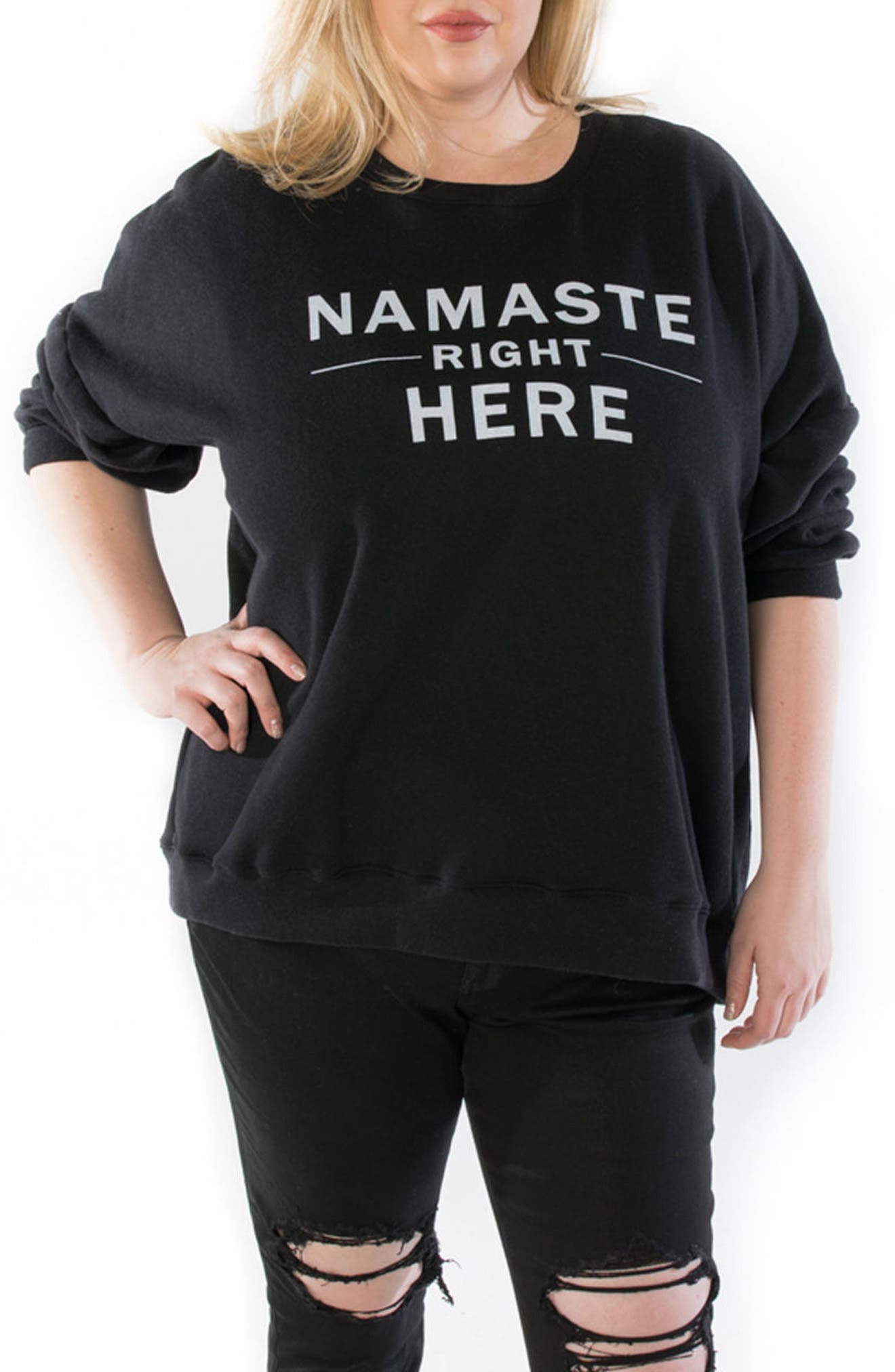SLINK Jeans Namaste Oversize Sweatshirt (Plus Size) | Nordstrom