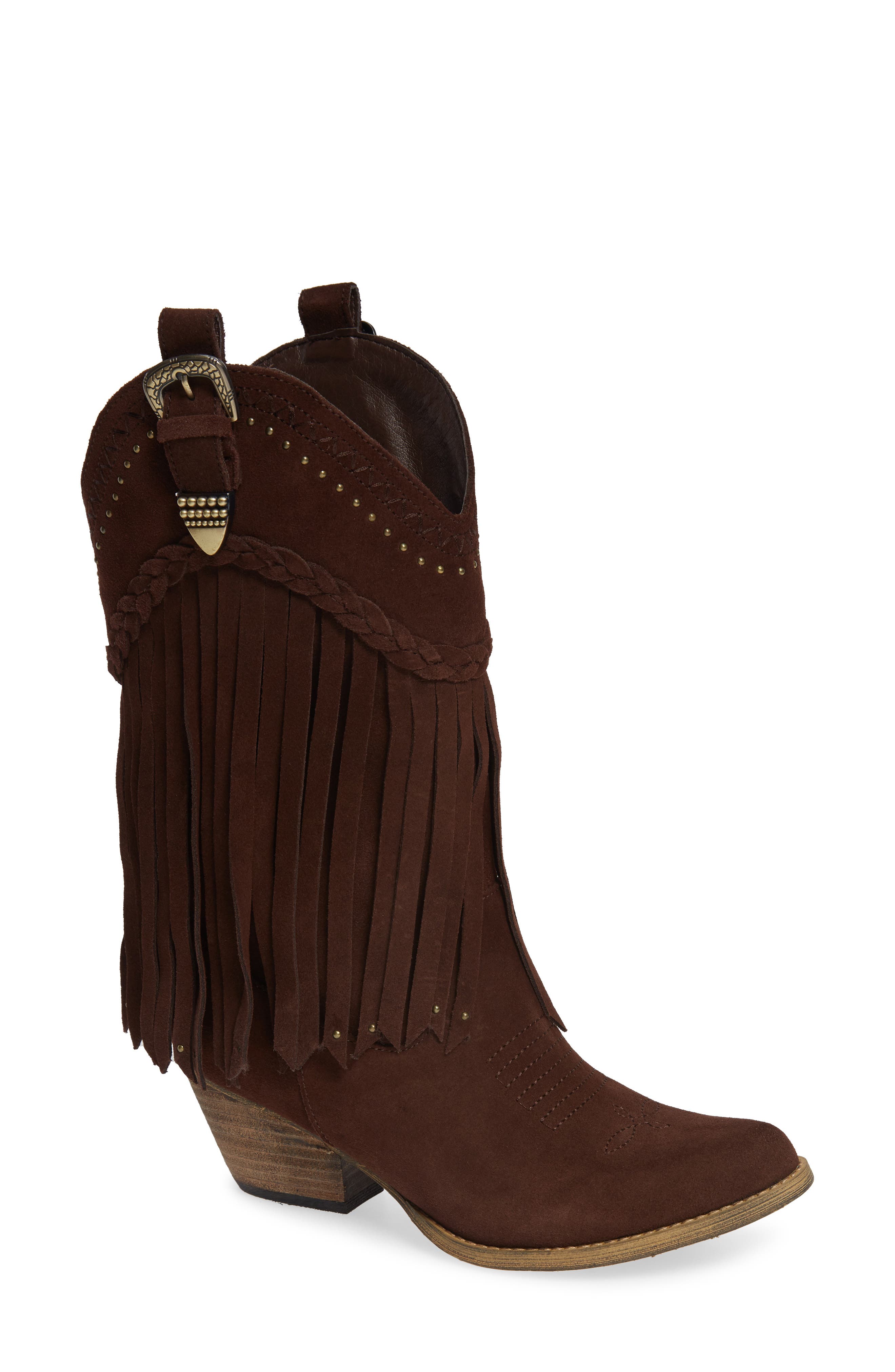 Very Volatile Anderson Fringe Western Boot, Brown