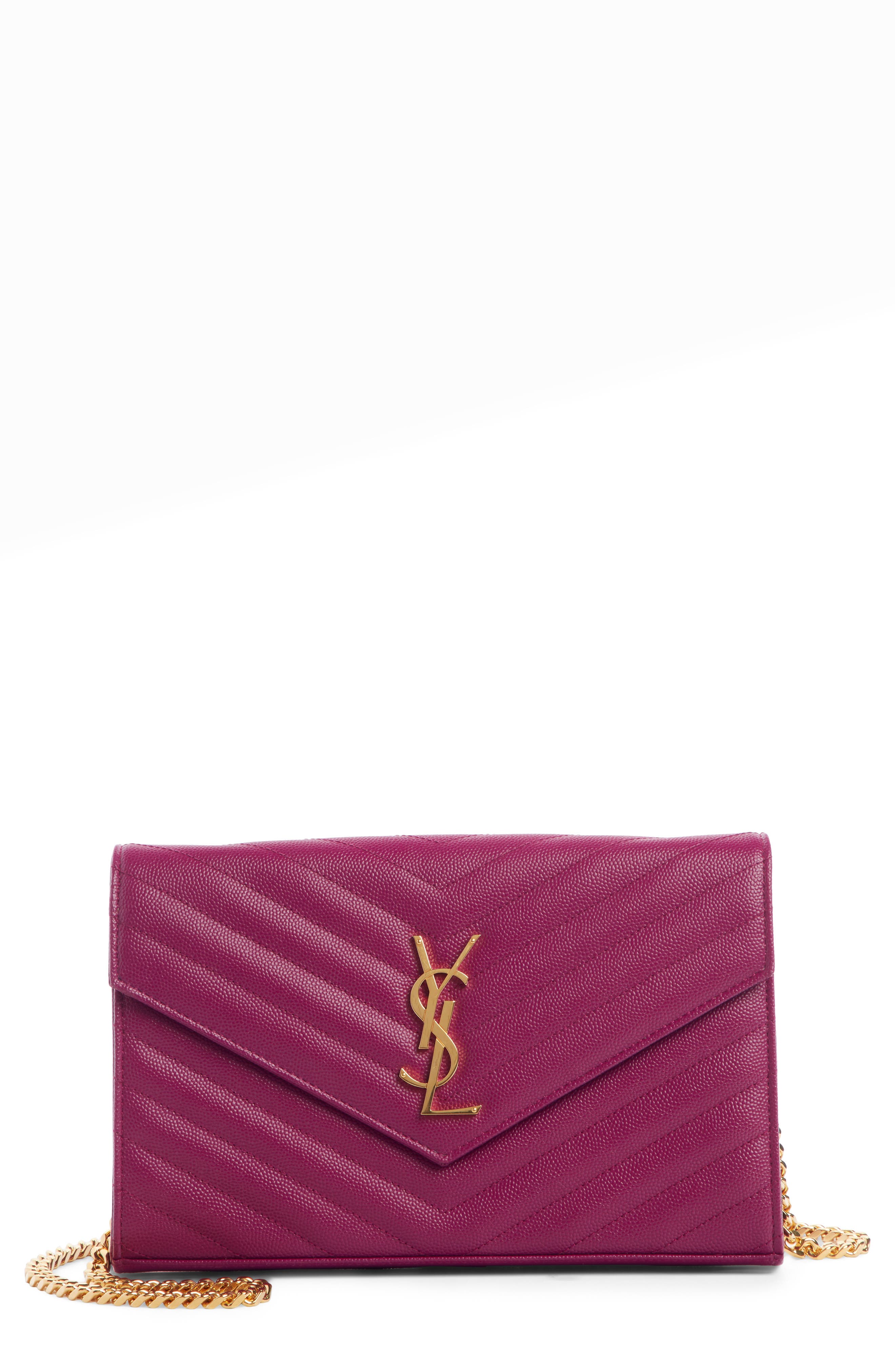 Saint Laurent Large Monogram Quilted Leather Wallet on a Chain Nordstrom