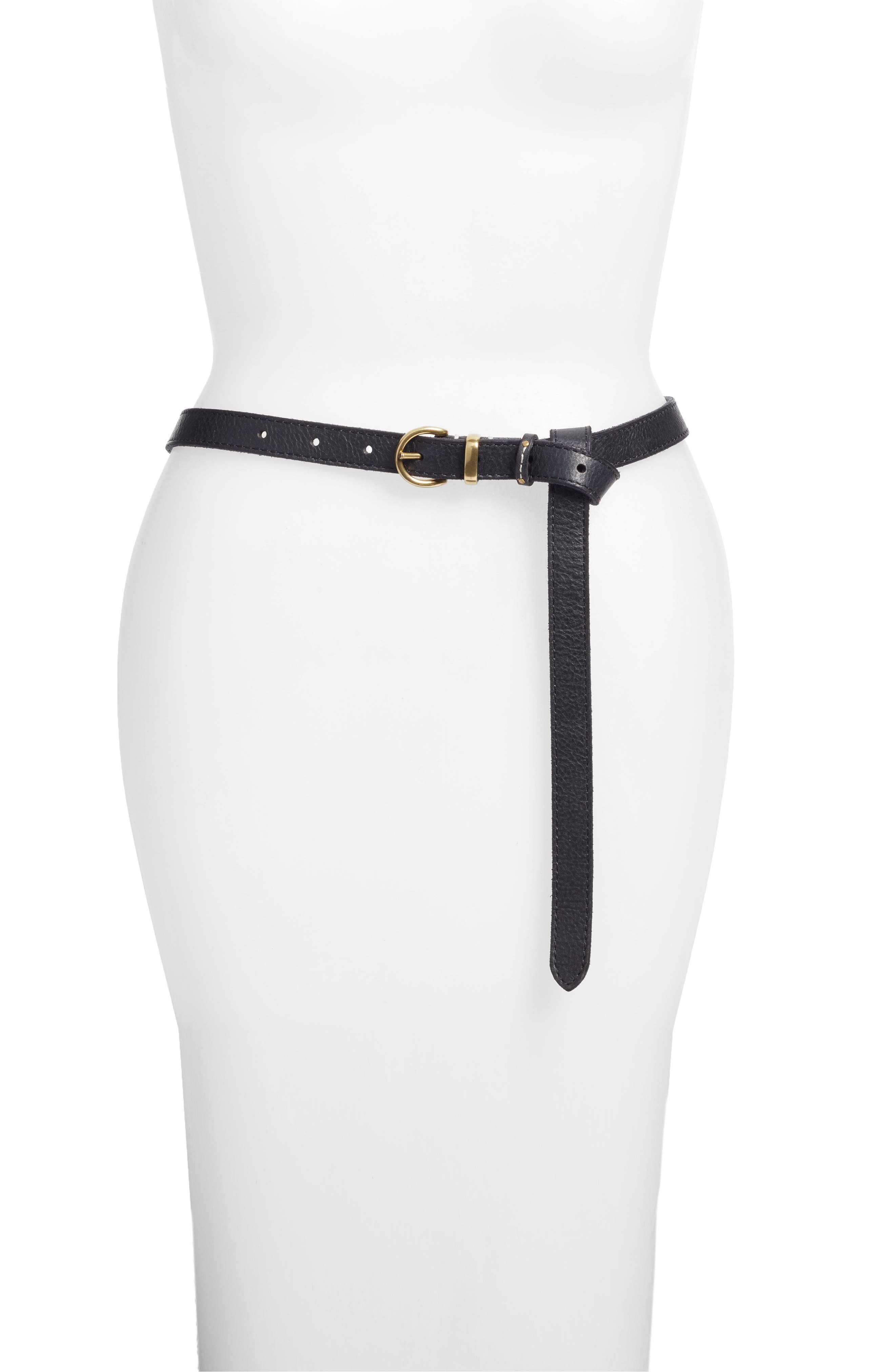 Frye Campus Knotted Leather Belt, Black