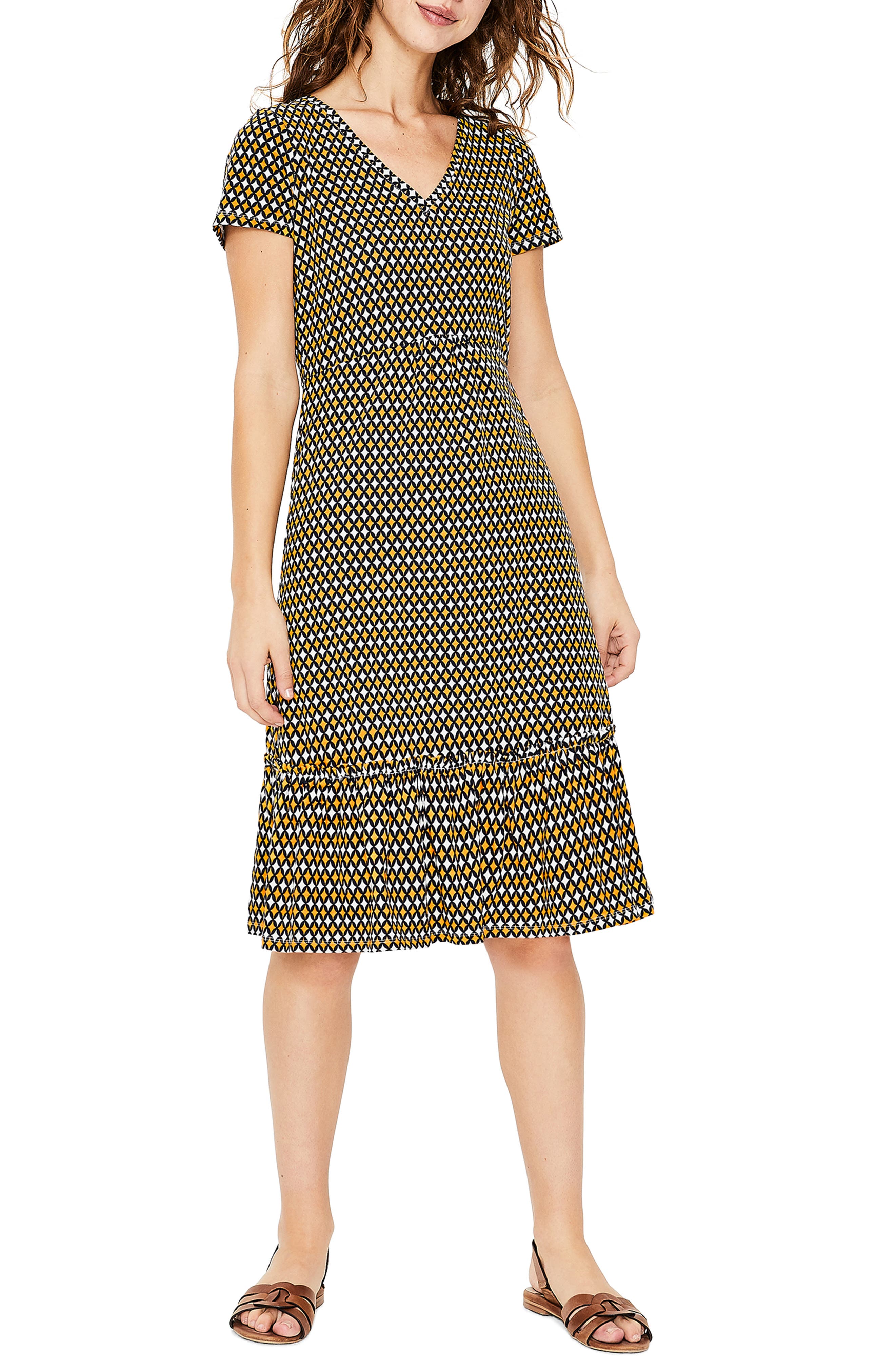 Petite Boden Melissa Jersey Dress, Blue