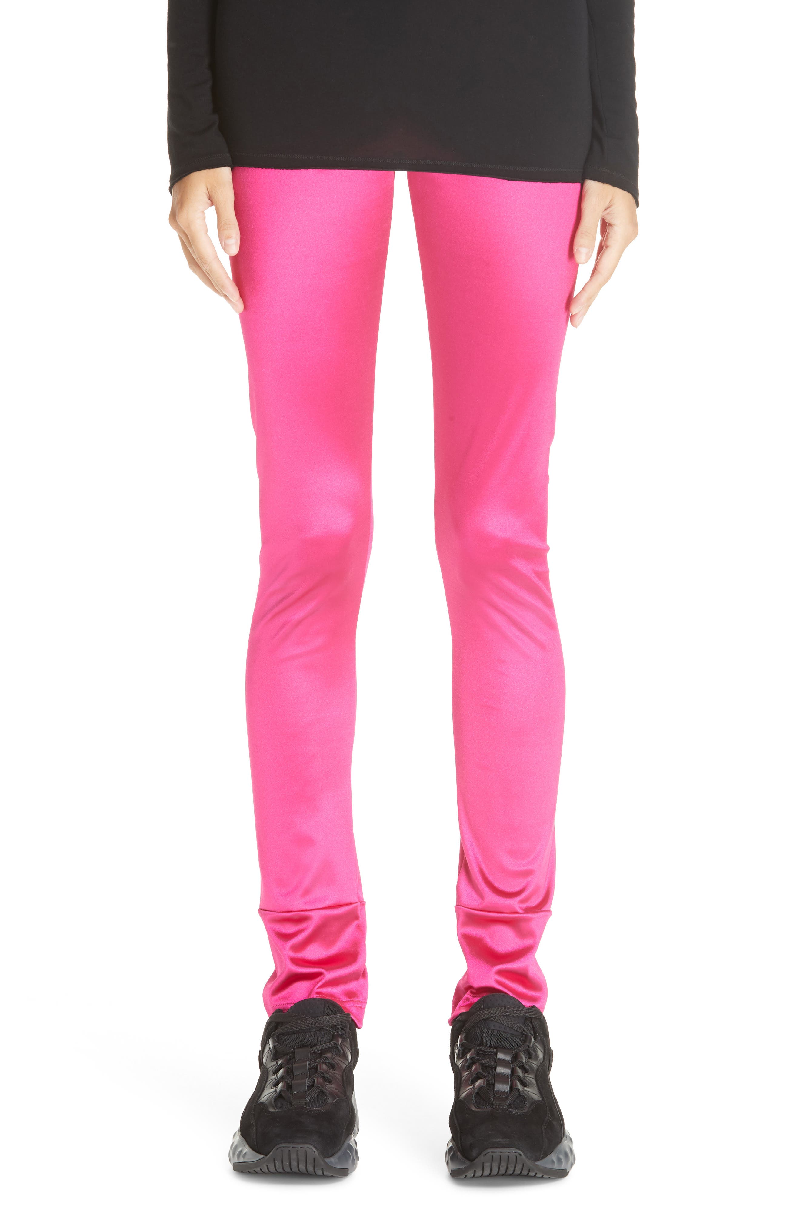 Junya Watanabe Stretch Satin Leggings, Pink