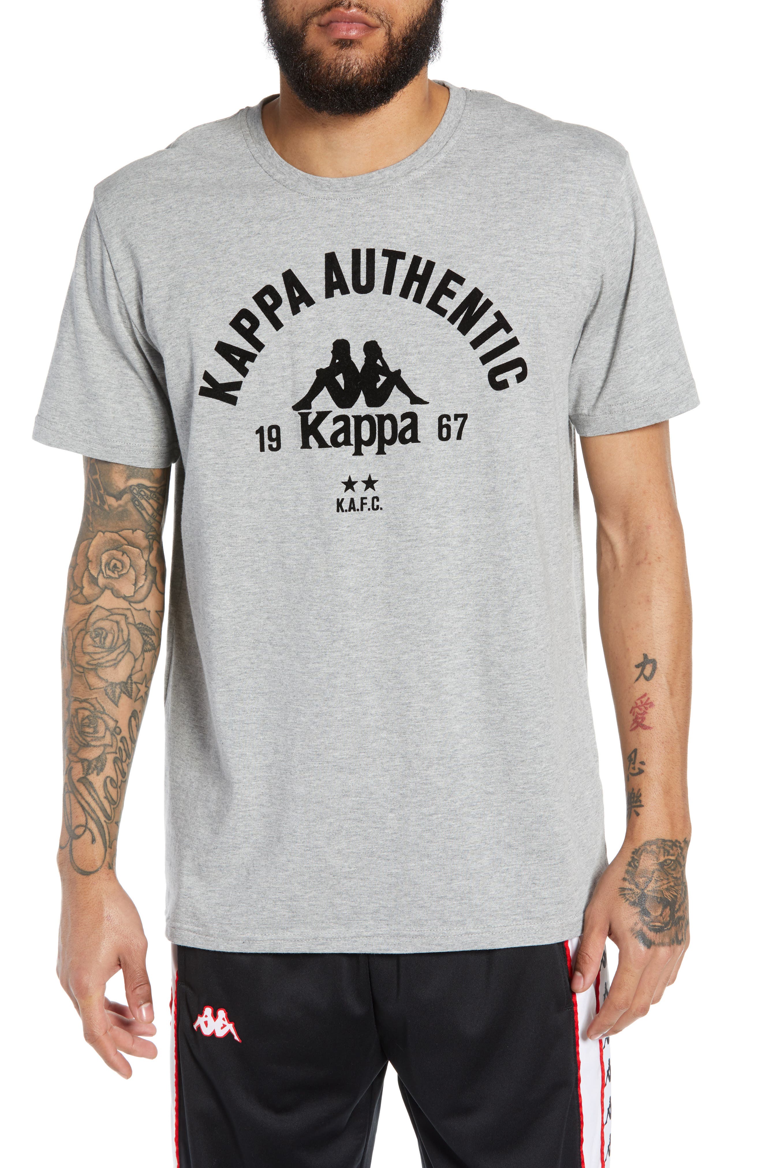 Kappa Active Authentic Bzalaya Logo T-Shirt, Grey