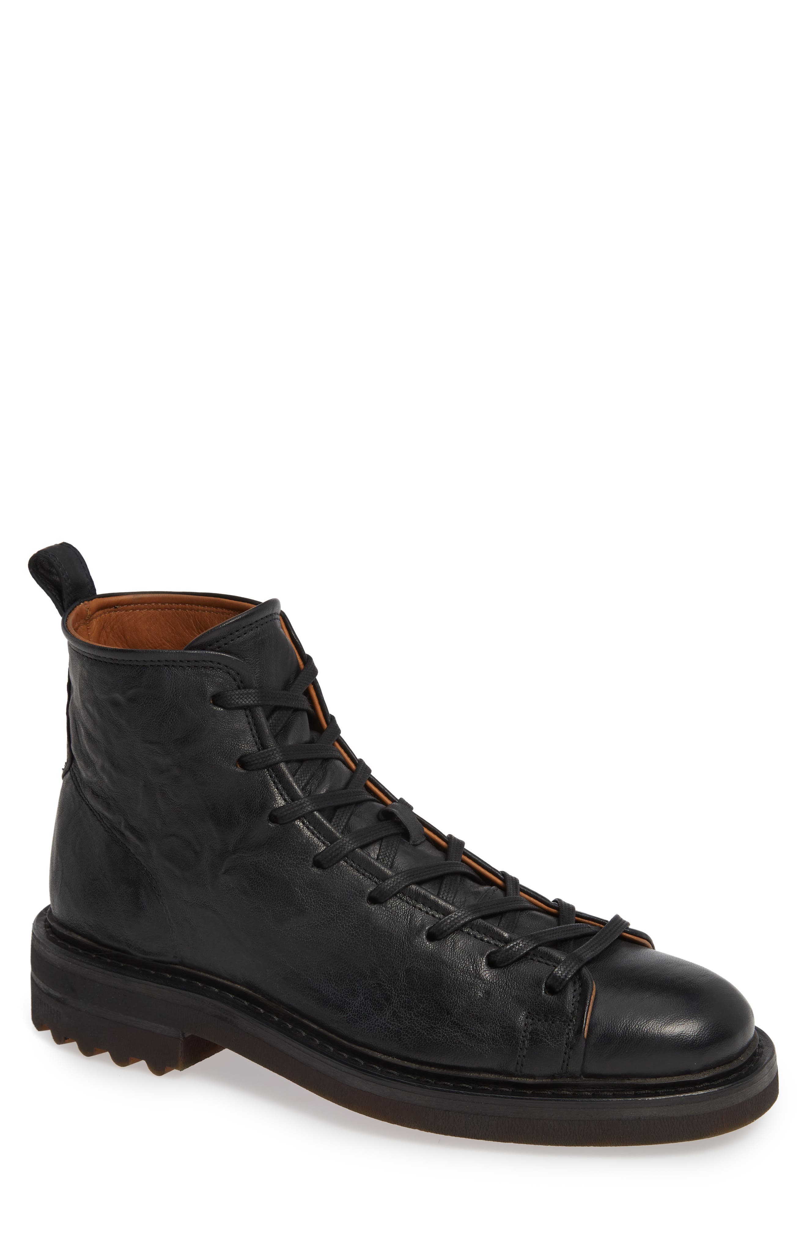 John Varvatos Collection Essex Plain Toe Boot, Black
