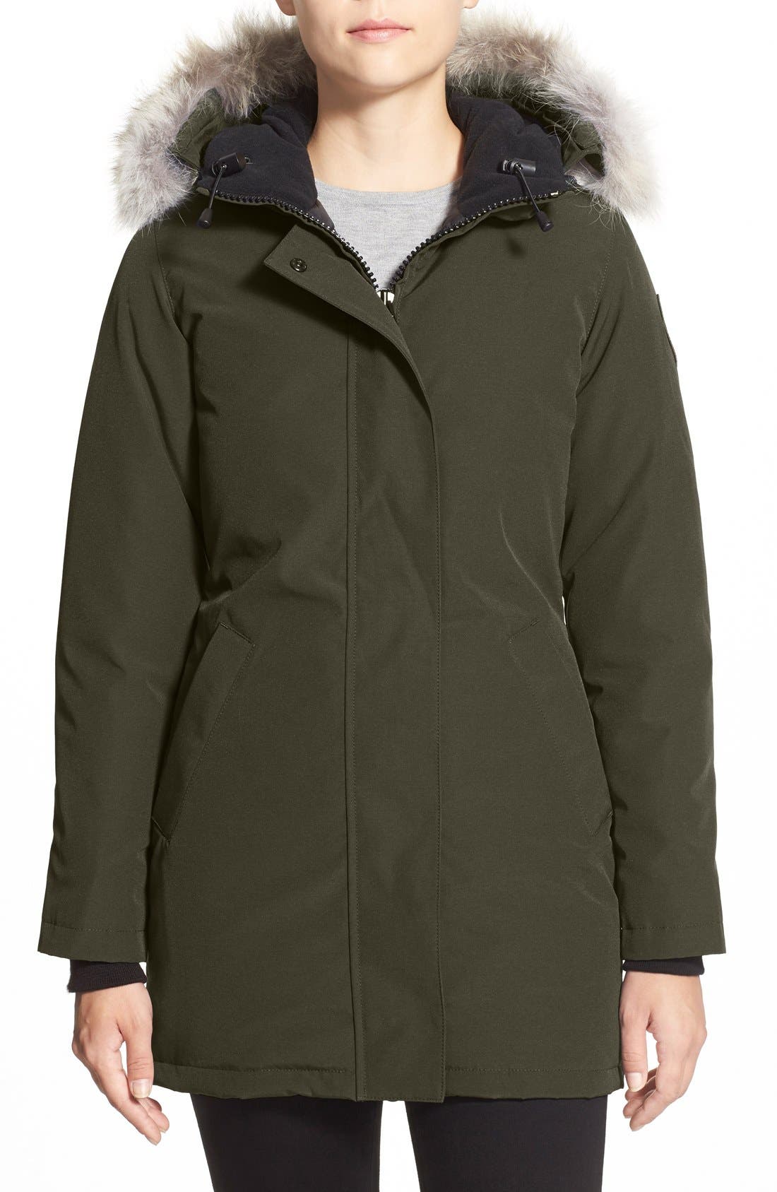 Canada Goose Victoria Down Parka With Genuine Coyote Fur Trim, (2-4) - Green