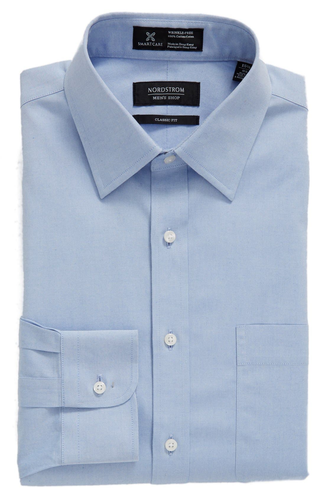 Nordstrom Shop Smartcare(TM) Classic Fit Solid Dress Shirt, Blue (Online Only)
