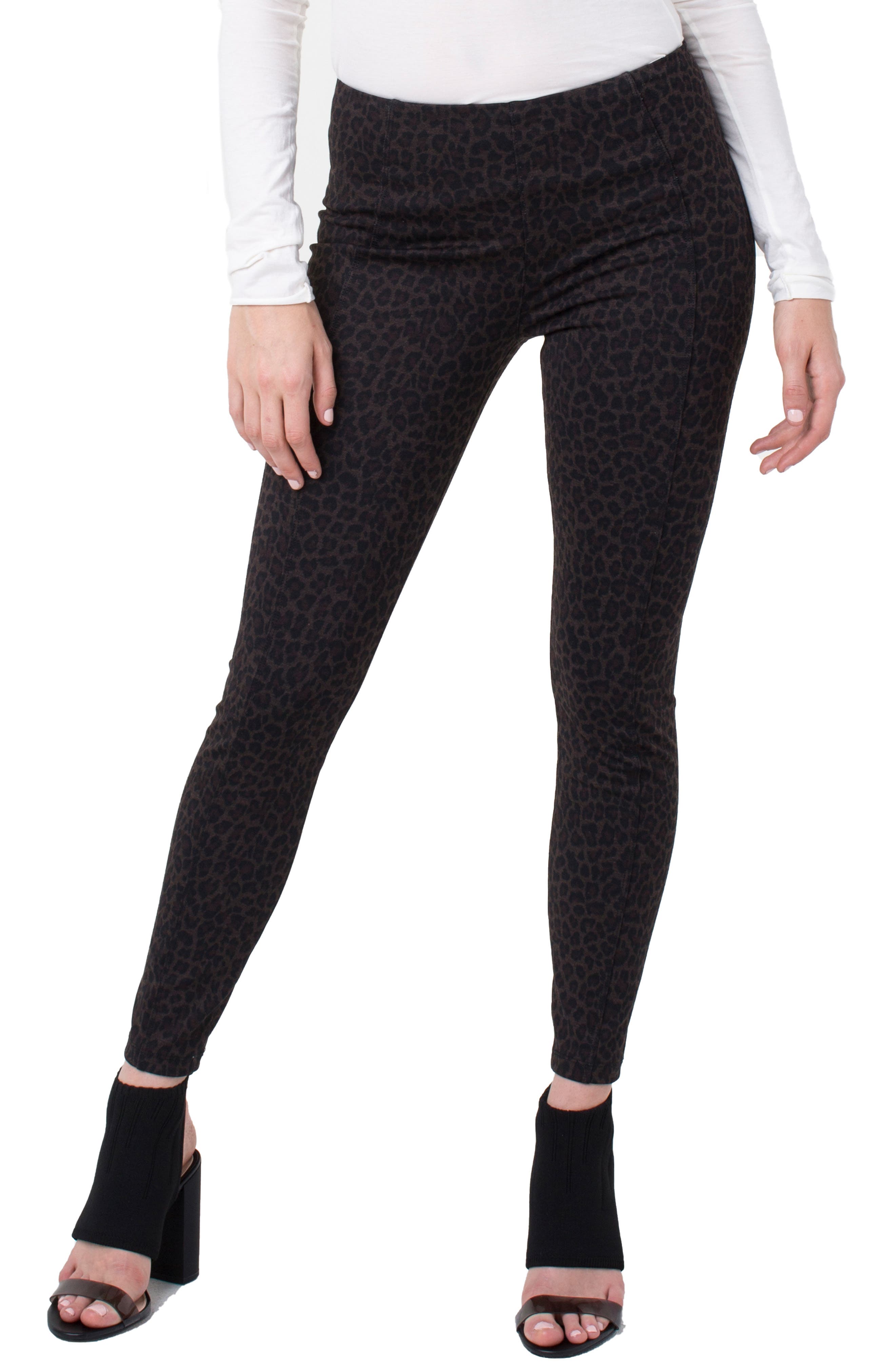 Liverpool Reese Cheetah Print Leggings, Metallic