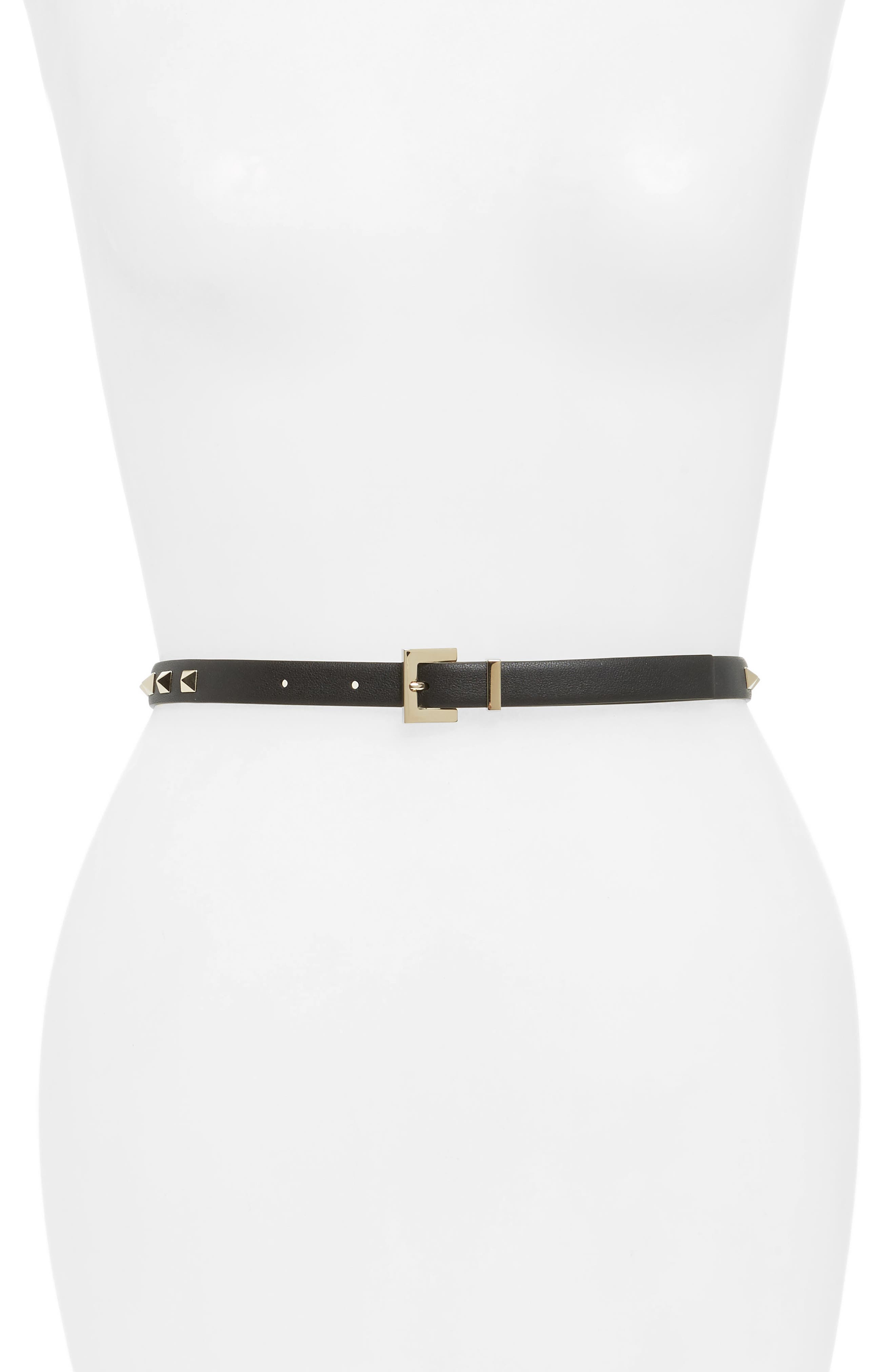 Valentino Garavani Rockstud Leather Belt, Nero