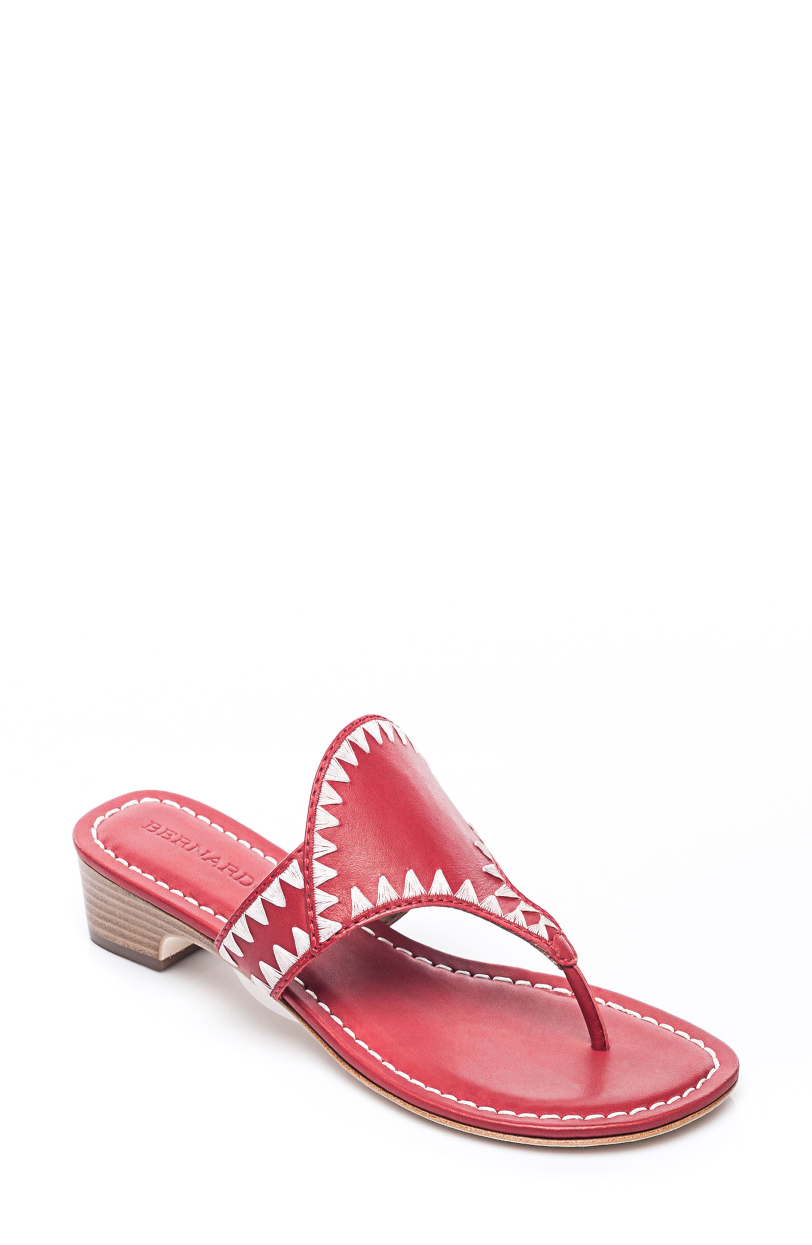 Bernardo Gabi Embroidered Sandal, Red