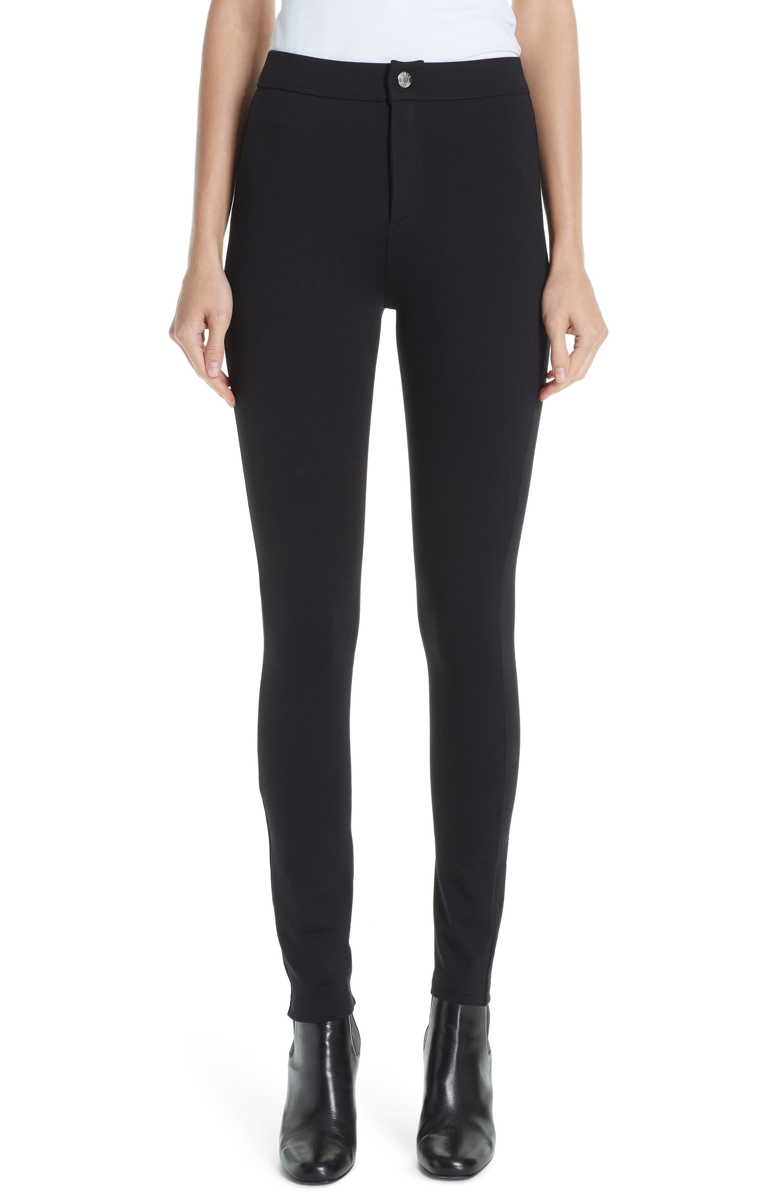 Simon Miller Logo Stitch Skinny Leggings, Black
