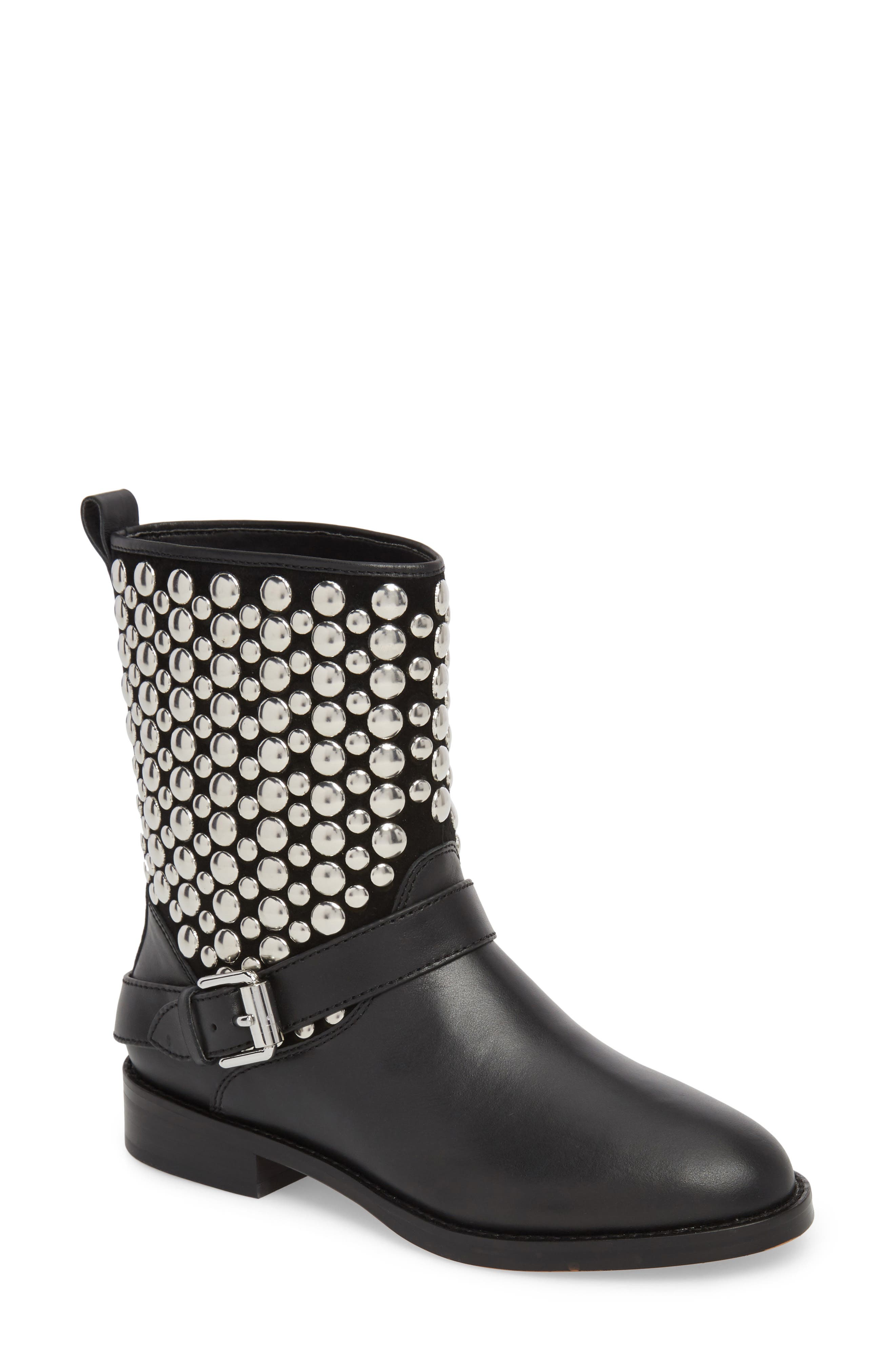 Rebecca Minkoff Saida Studded Moto Bootie, Black