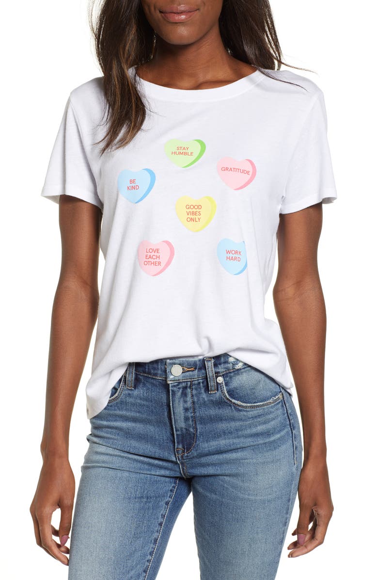Candy Hearts Slouch Tee, Main, color, 100