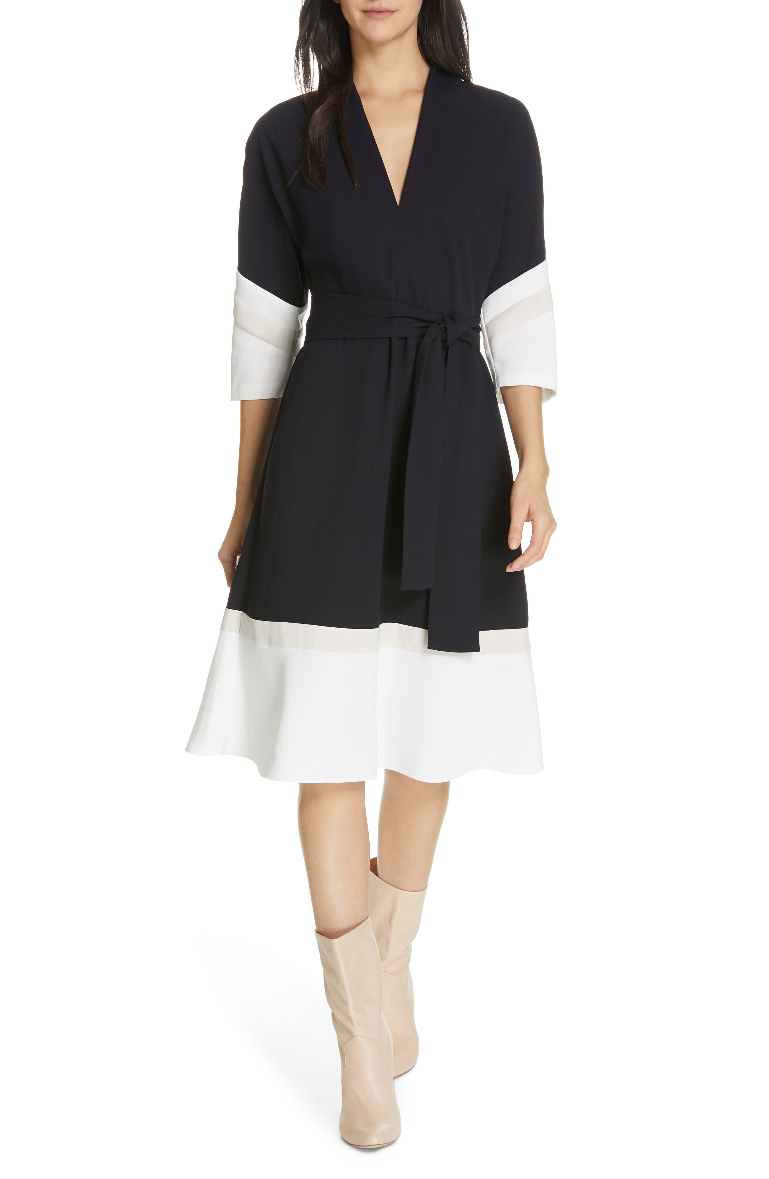 Joie Aydrien Colorblock Dress, White