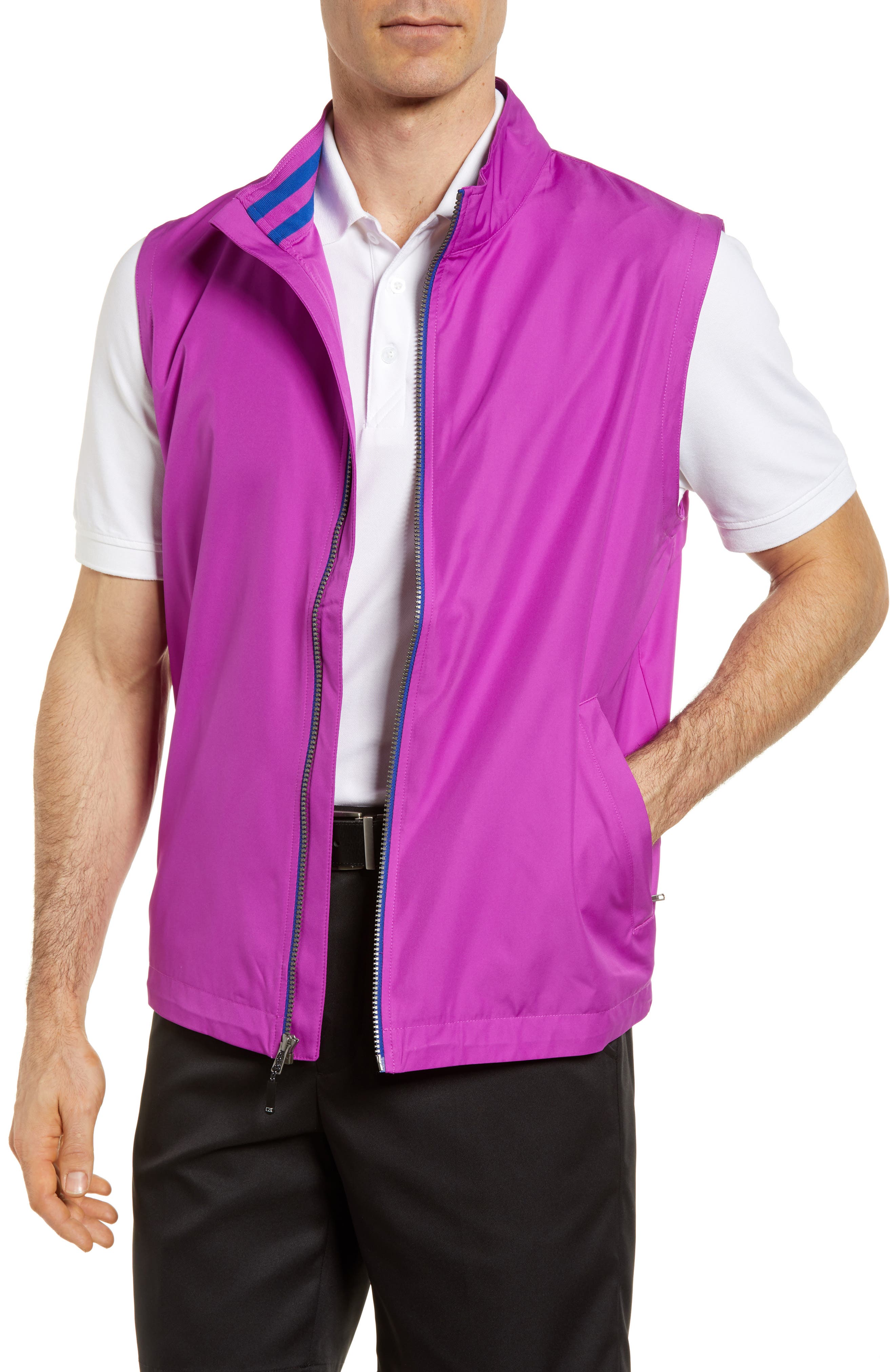 Cutter & Buck Nine Iron Drytec Zip Vest, Purple