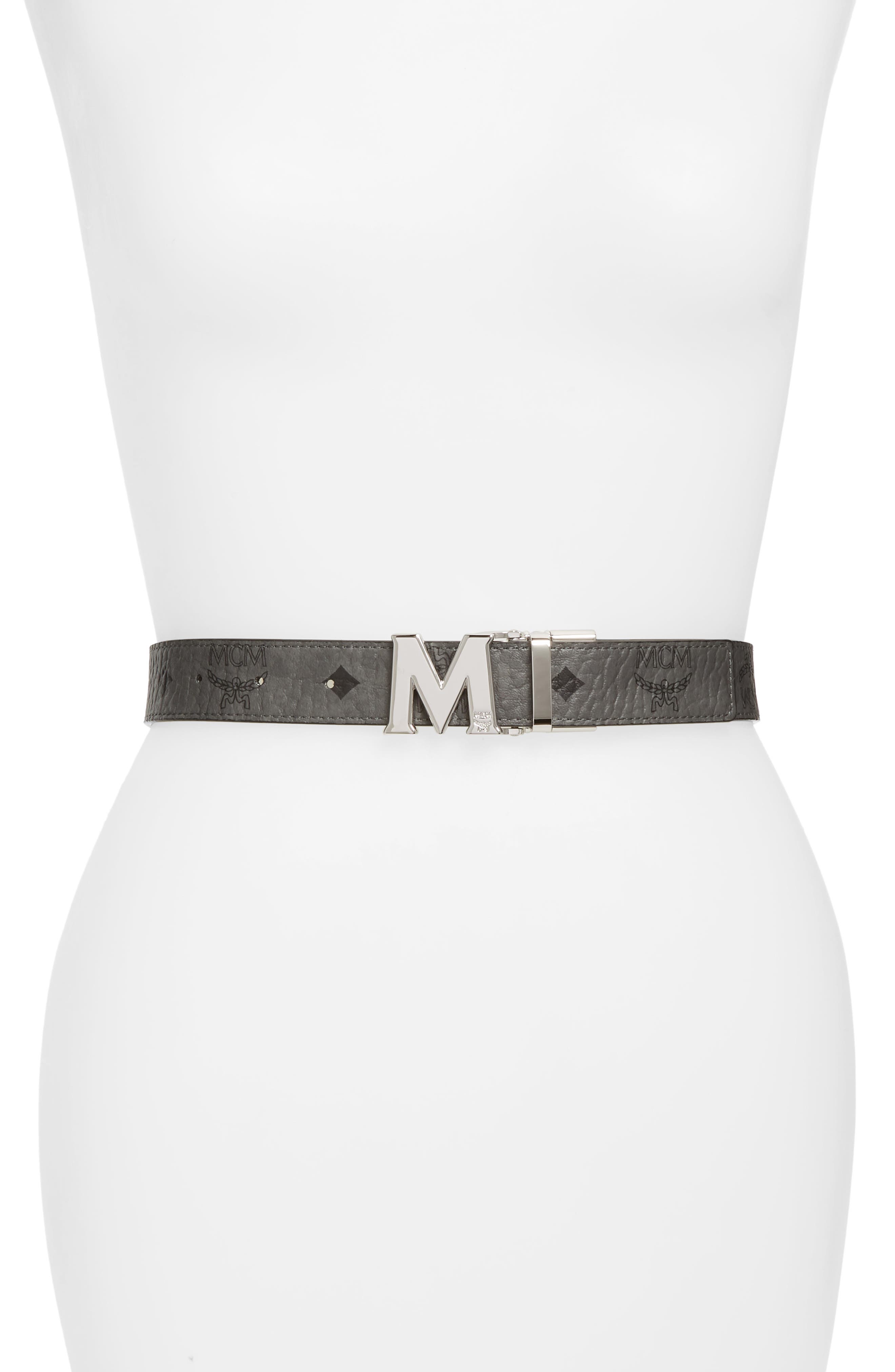 Mcm Reversible Belt, Size One Size - Eg Grey