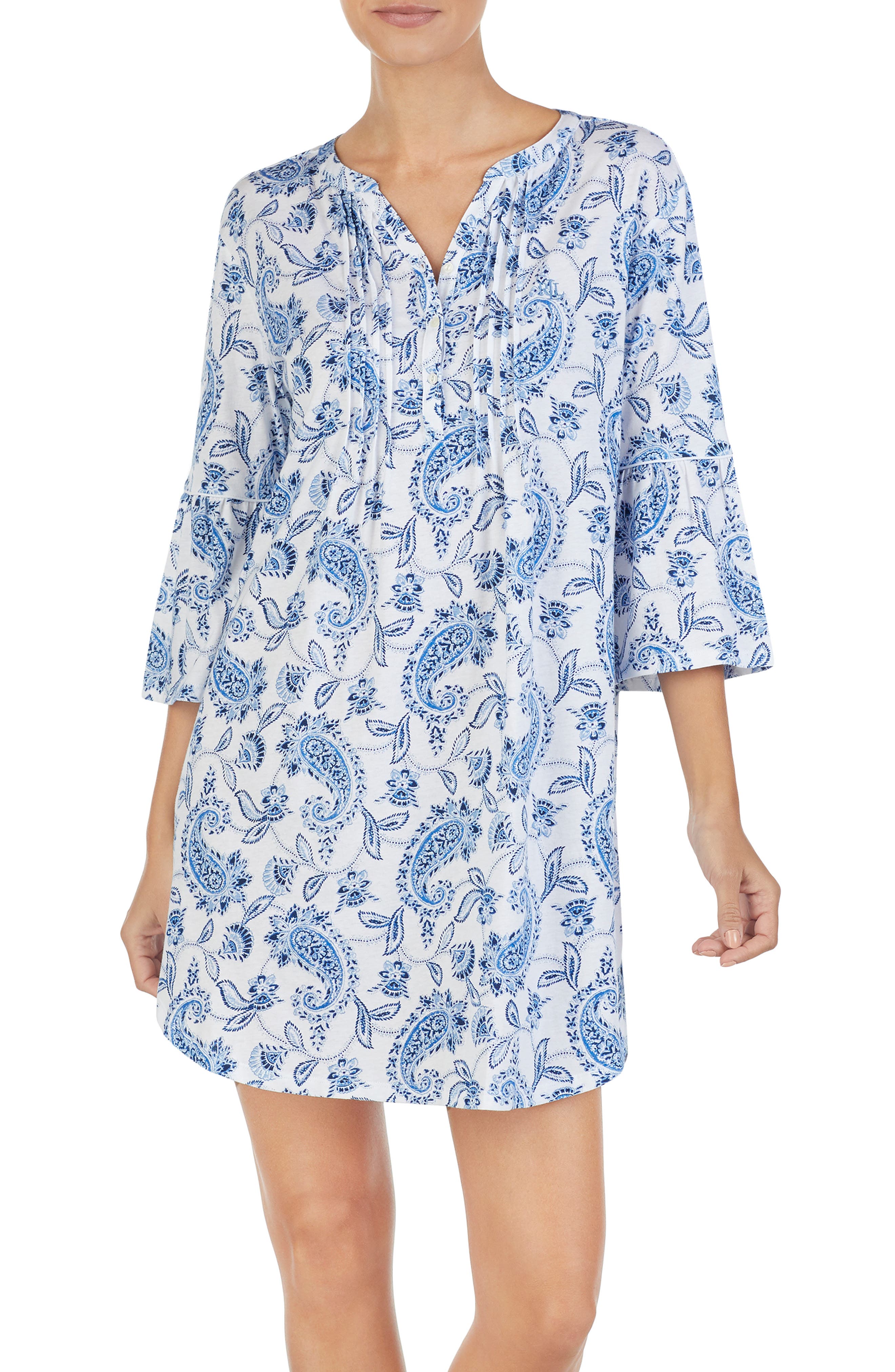 Lauren Ralph Lauren Short Nightgown, White
