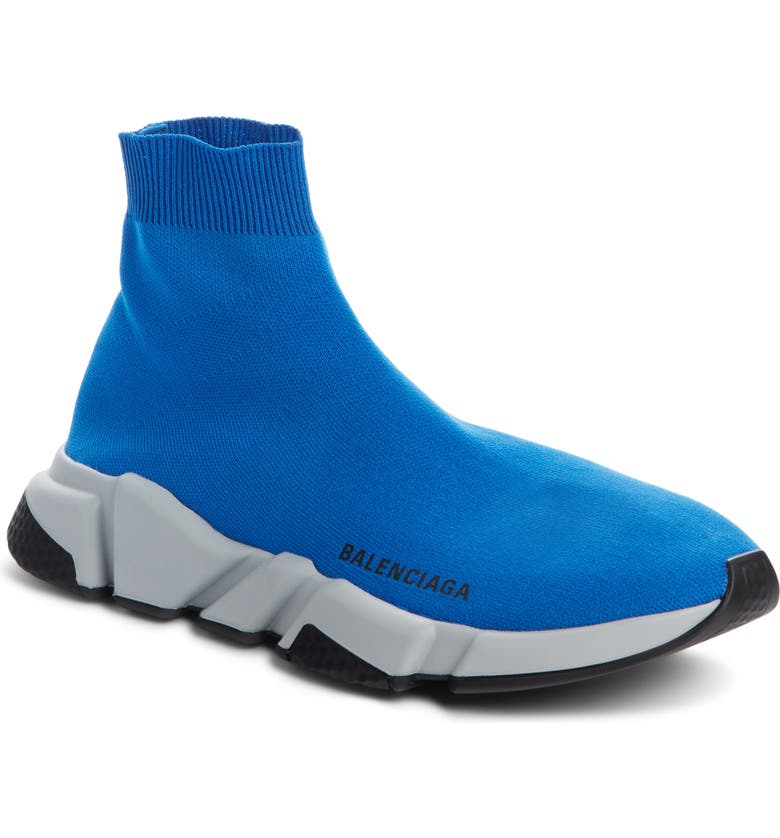 Balenciaga Men'S Speed Mid-Top Trainer Sock Sneakers In Blue | ModeSens