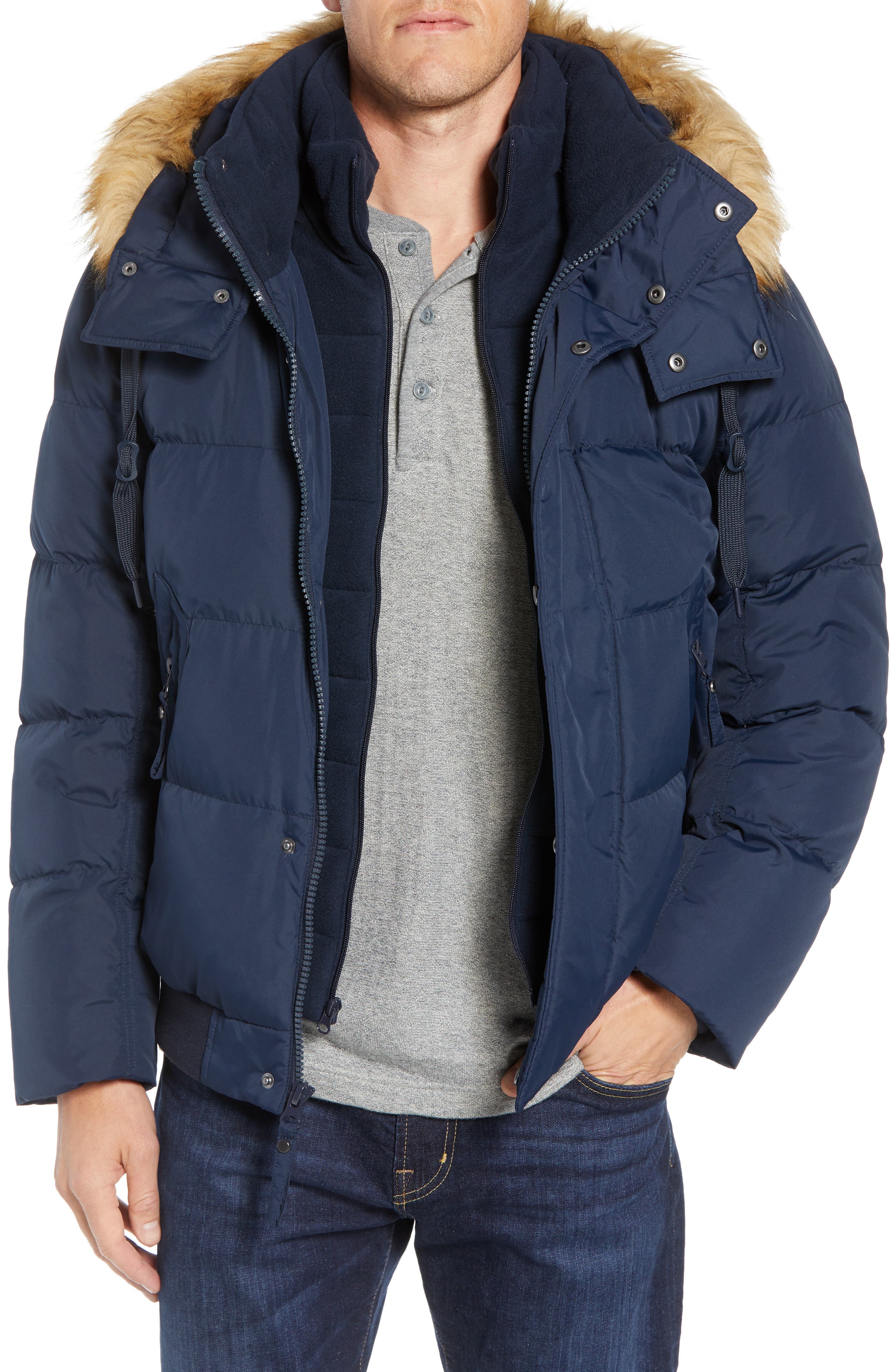 Marc New York Clermont Insulated Bomber Jacket, Blue