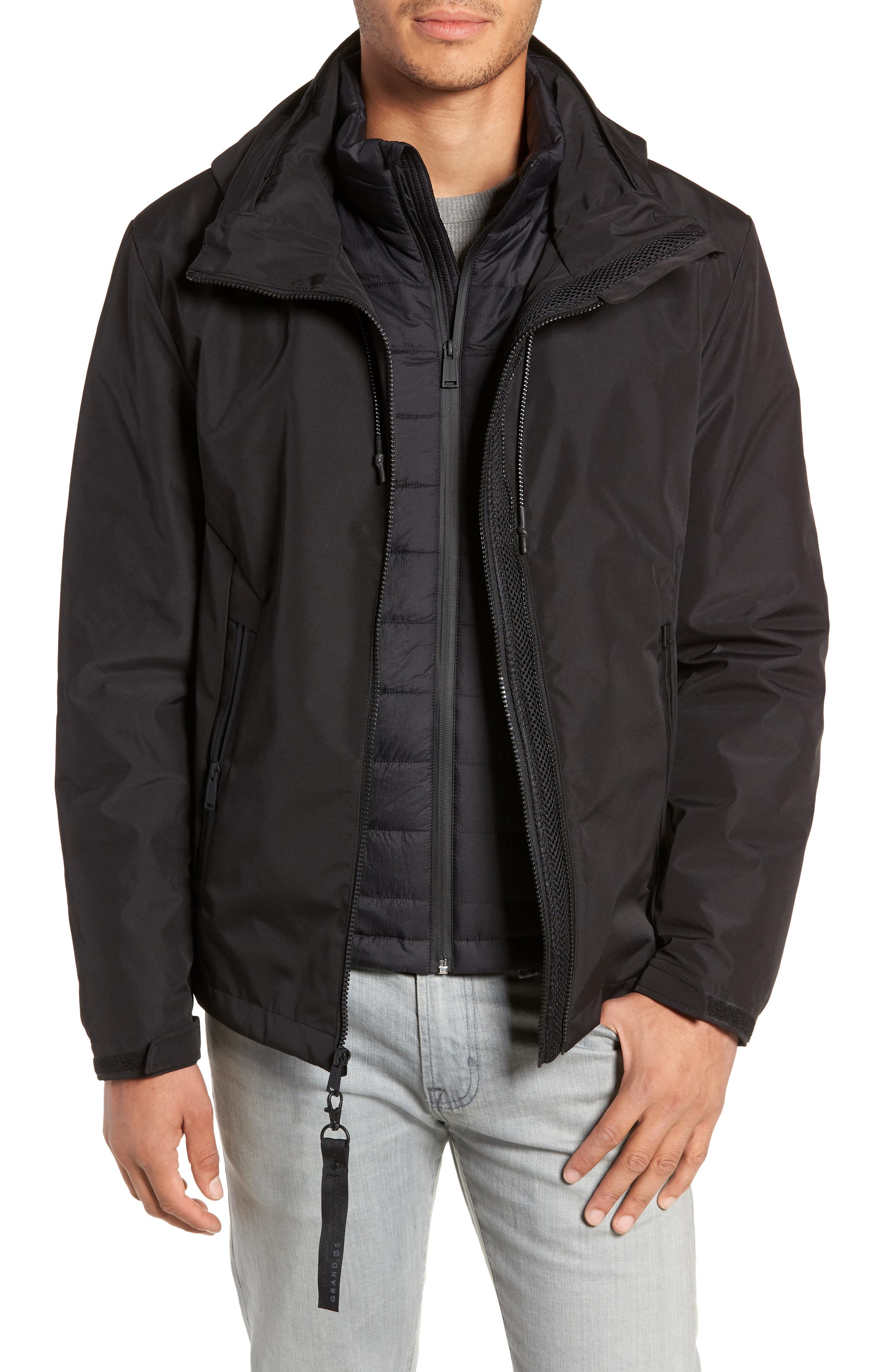 Cole Haan 3-In-1 Rain Jacket, Black