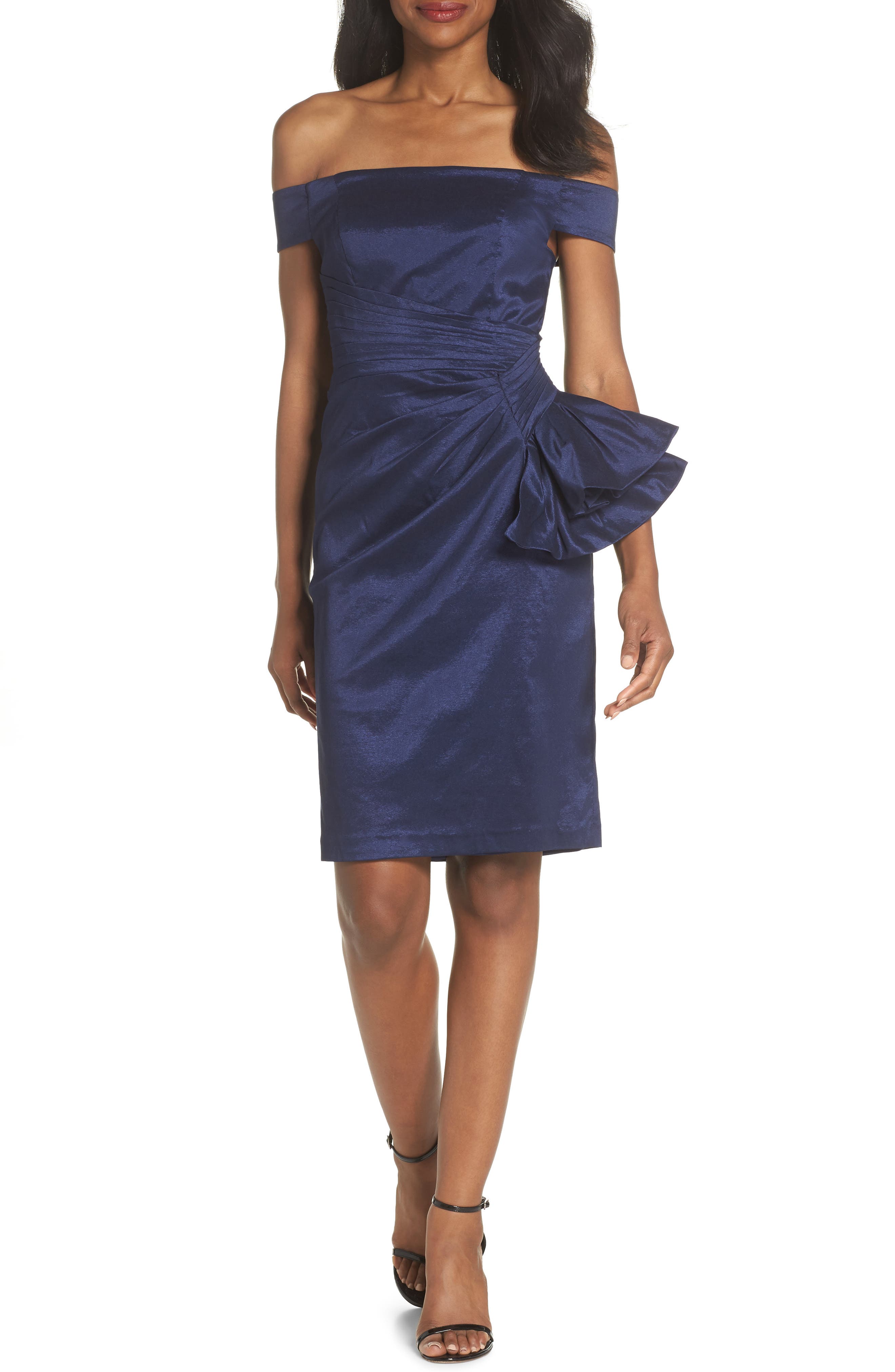 Eliza J Off The Shoulder Bow Dress, Blue