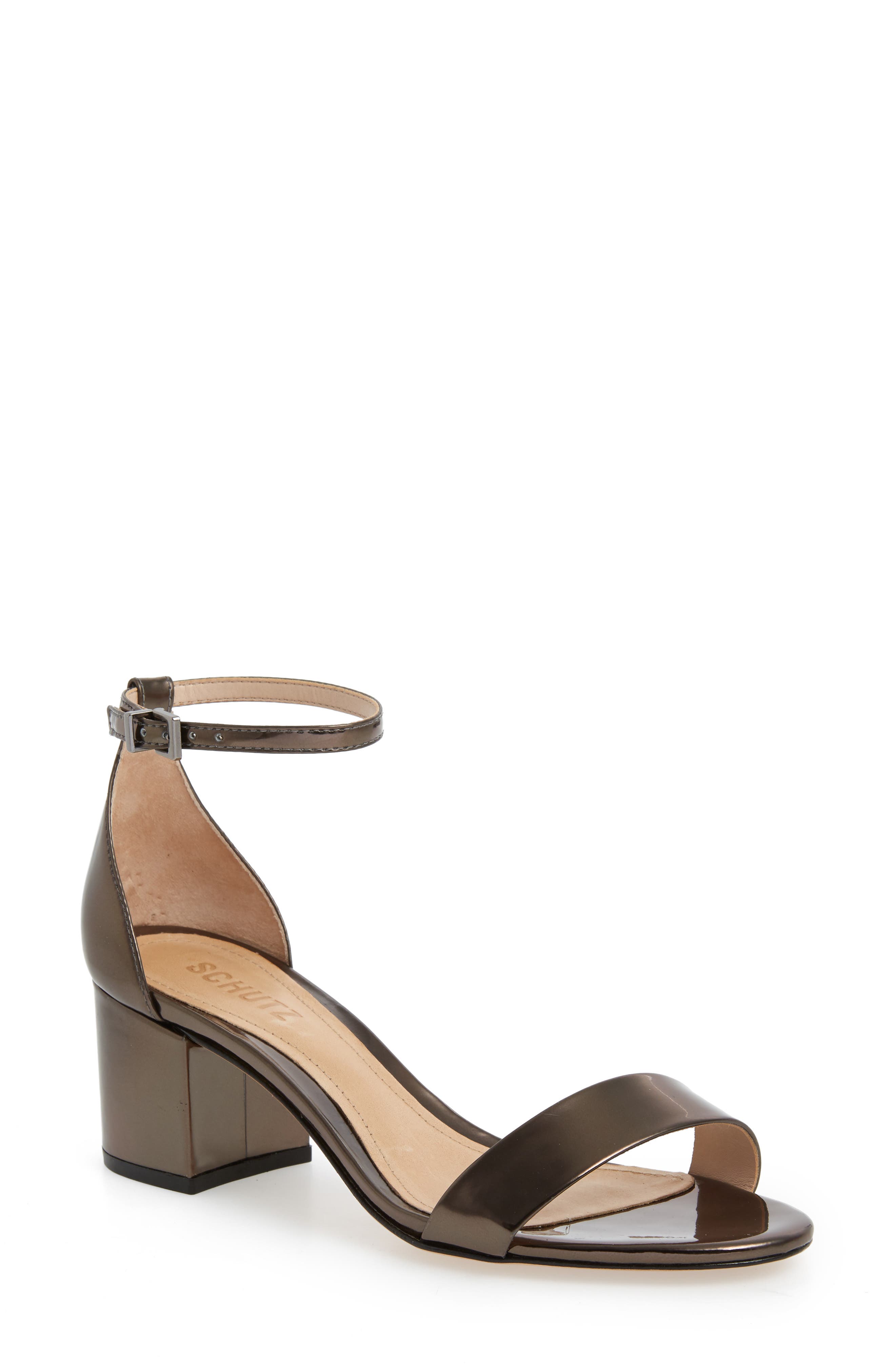 Schutz Chimes Ankle Strap Sandal, Metallic