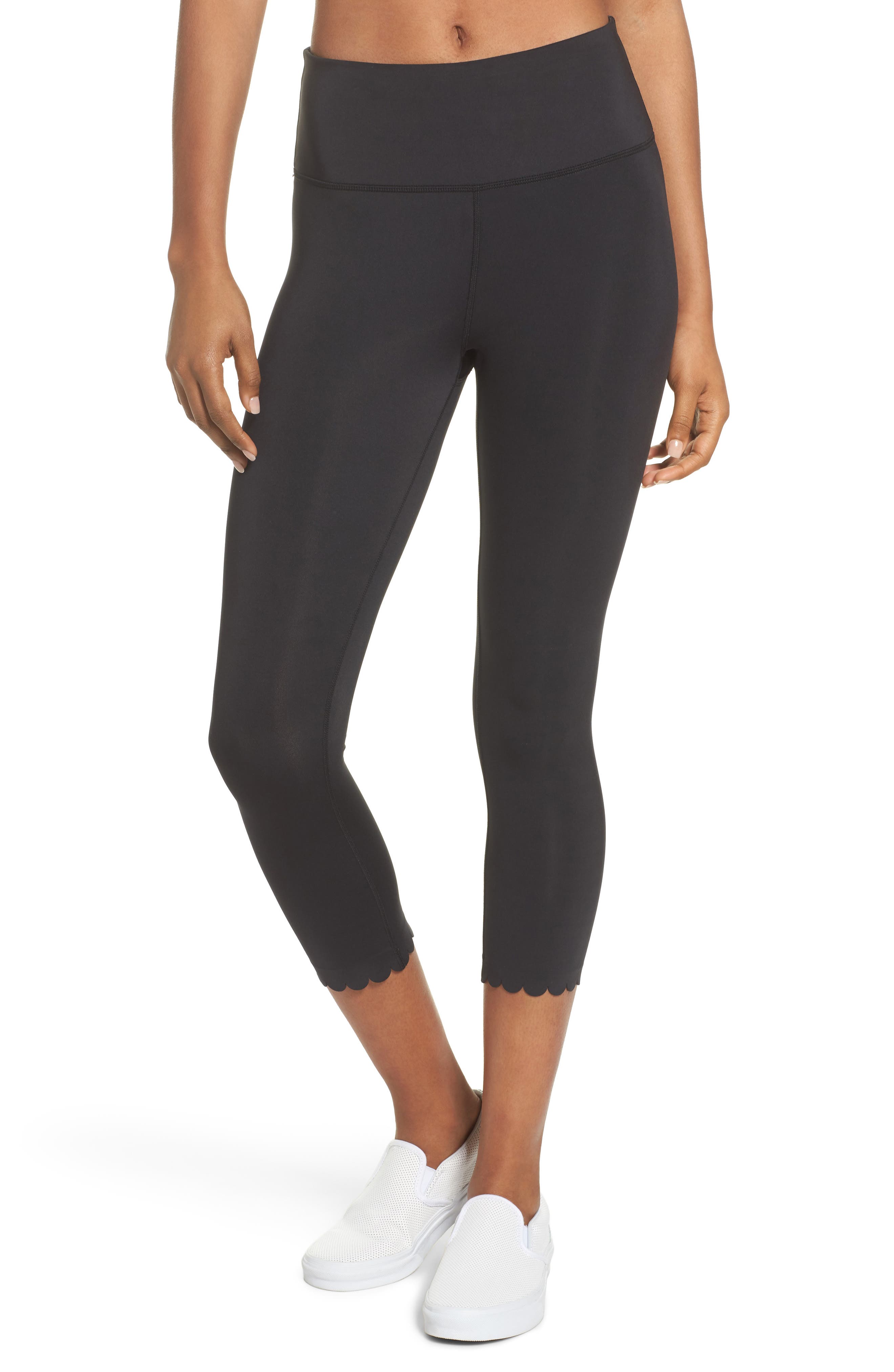 Kate Spade New York Scallop Crop Leggings, Black