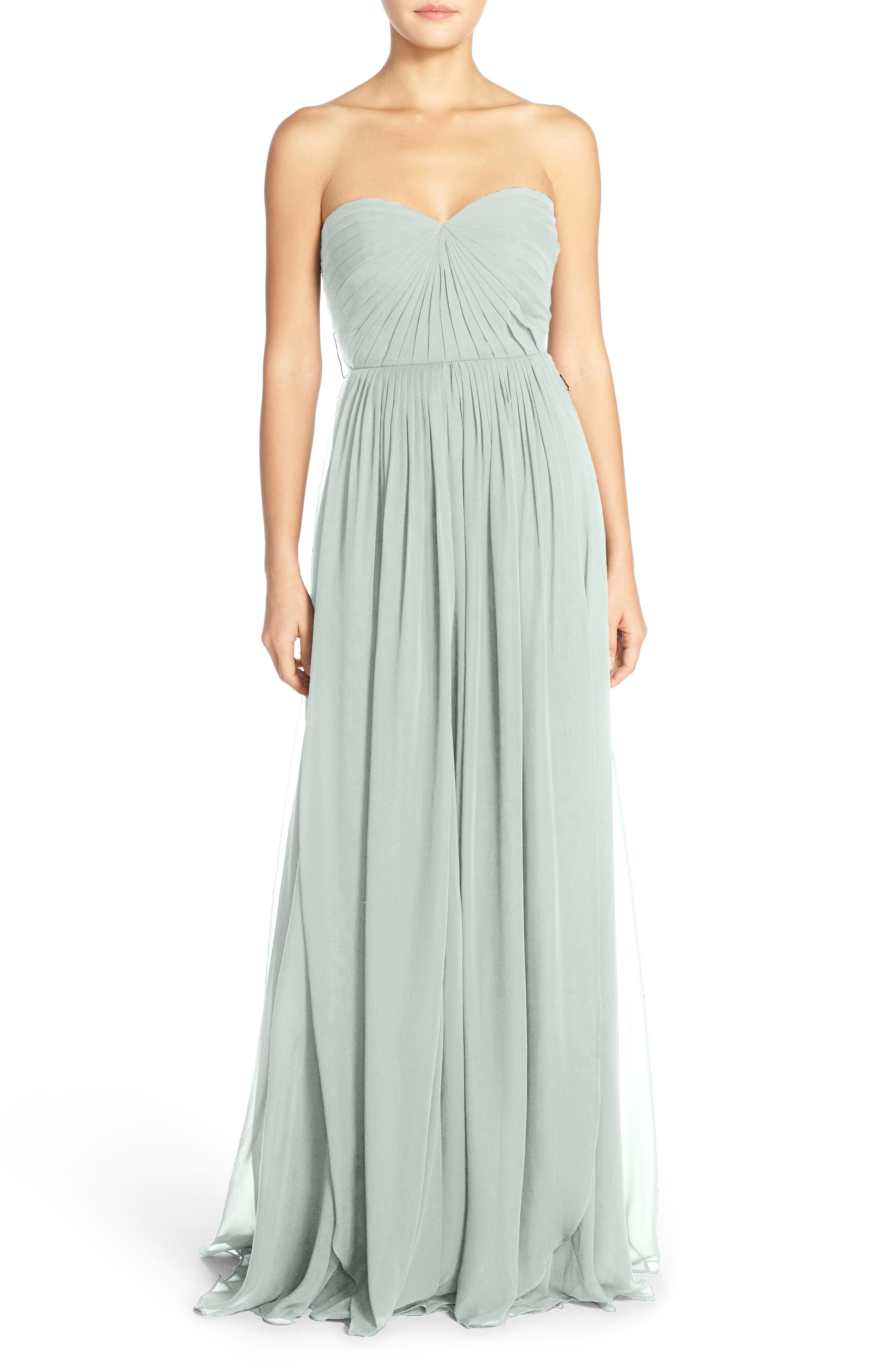 Jenny Yoo Mira Convertible Strapless Chiffon Gown