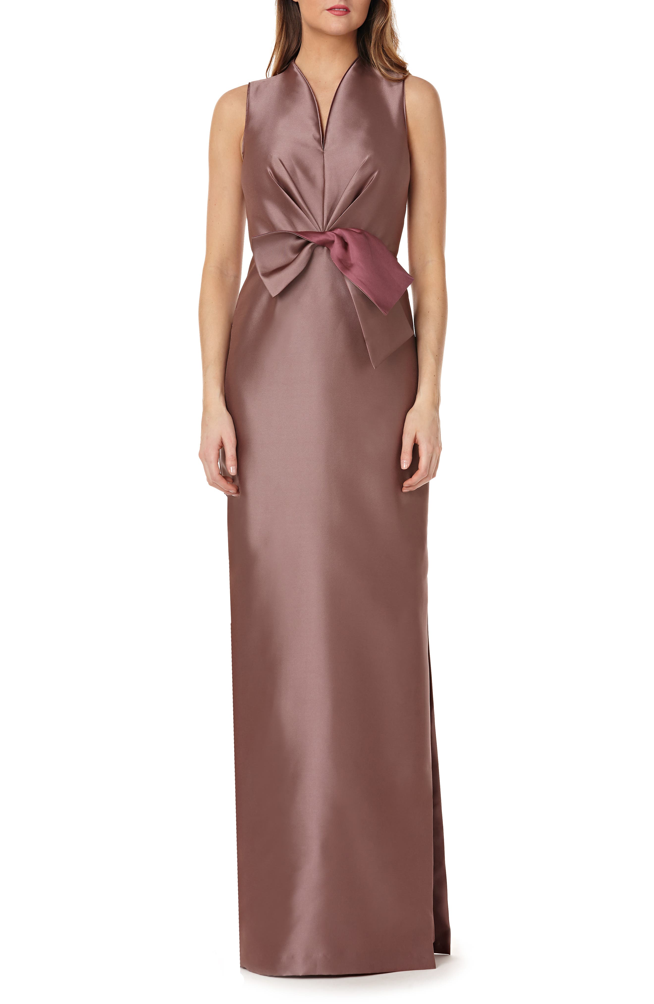 Kay Unger Mikado Column Gown, Pink