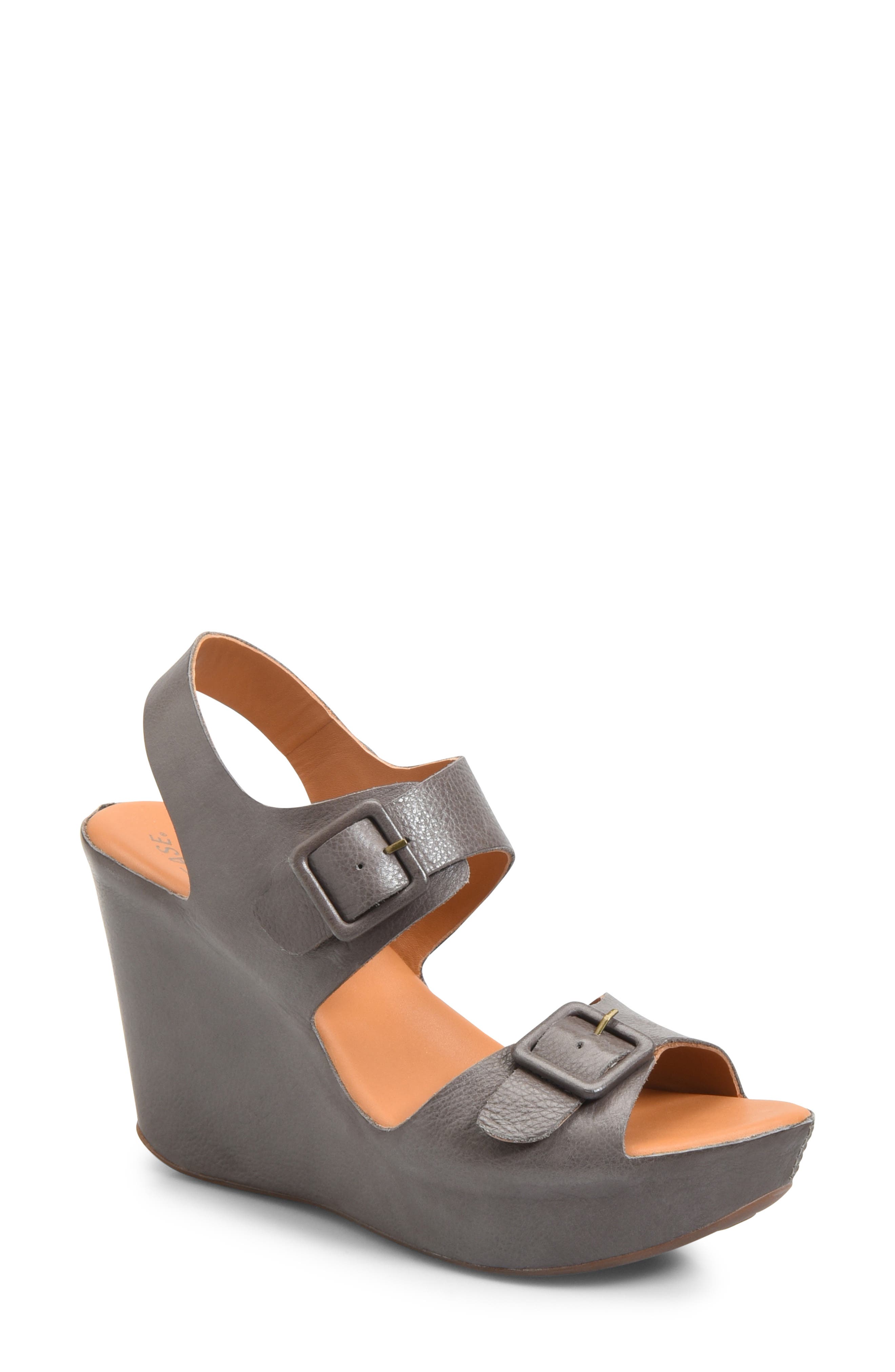 Kork-Ease Susie Wedge Sandal, Grey