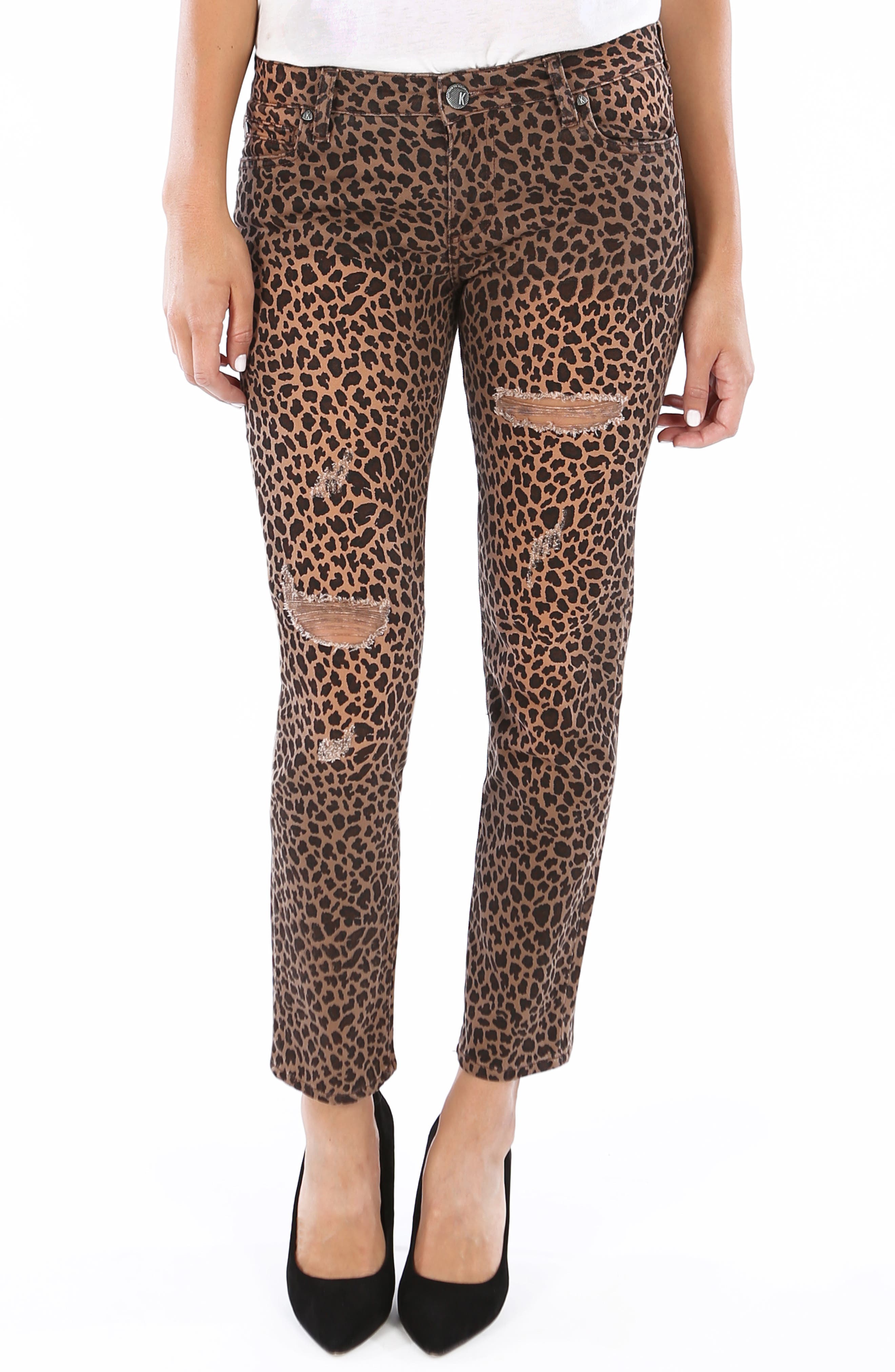 Kut From The Kloth Donna Ripped Ankle Skinny Jeans, Brown