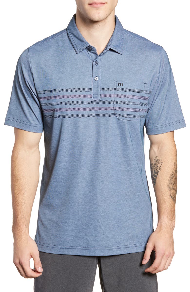 Travis Mathew Racket Piqué Polo Nordstrom Color Heather Blue Wing Teal Racket Piqué Polo Main