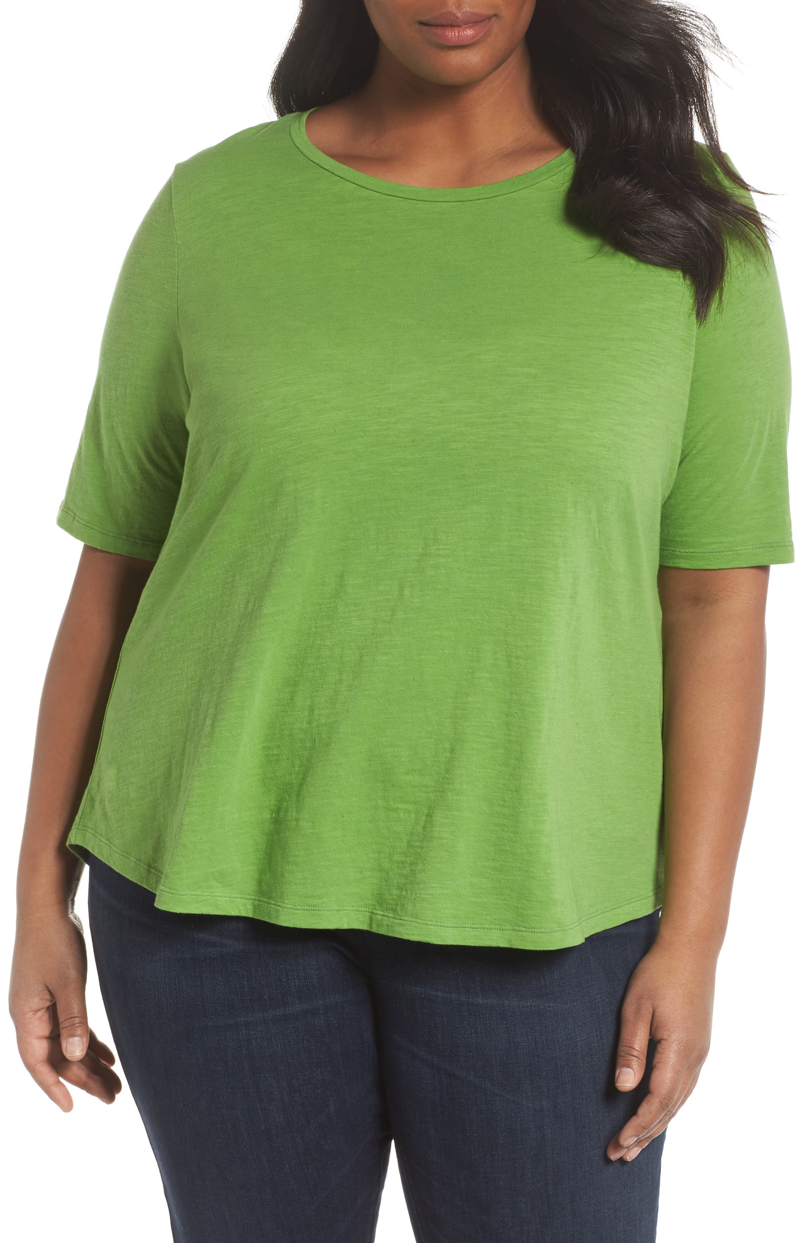 Plus Size Eileen Fisher Crewneck Tee, Green