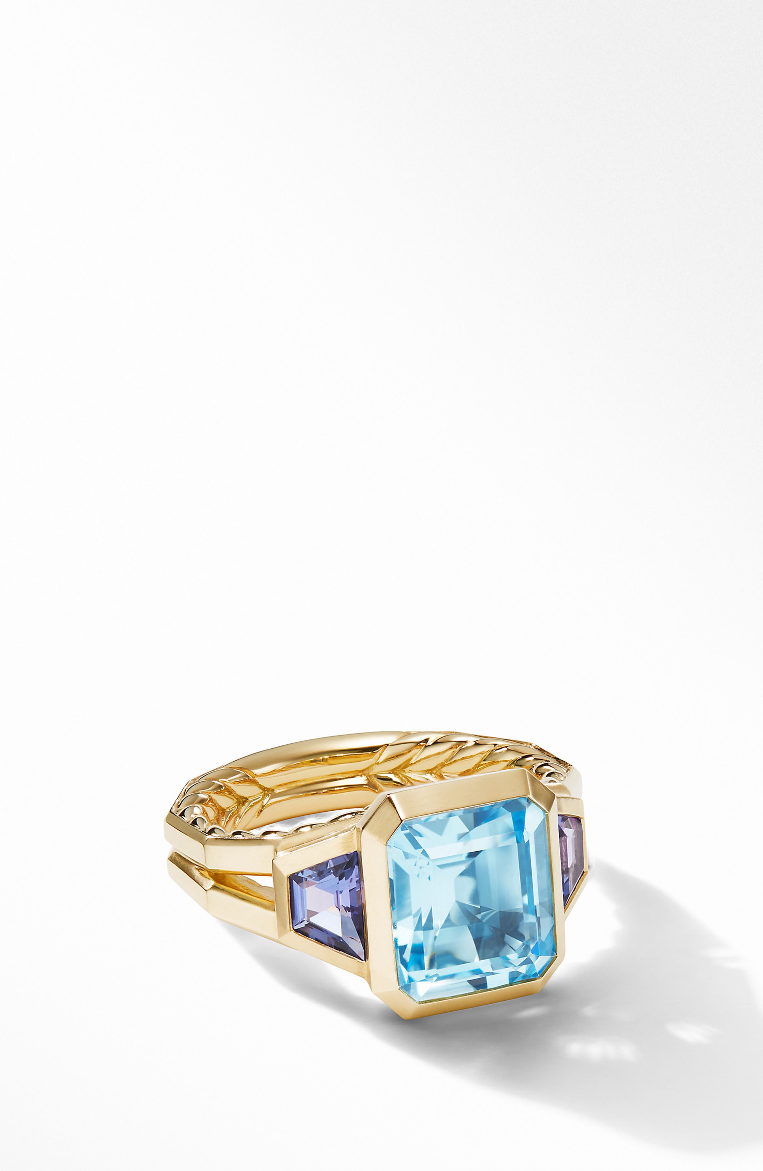 David Yurman Novella 3-Stone Ring in 18K Yellow Gold