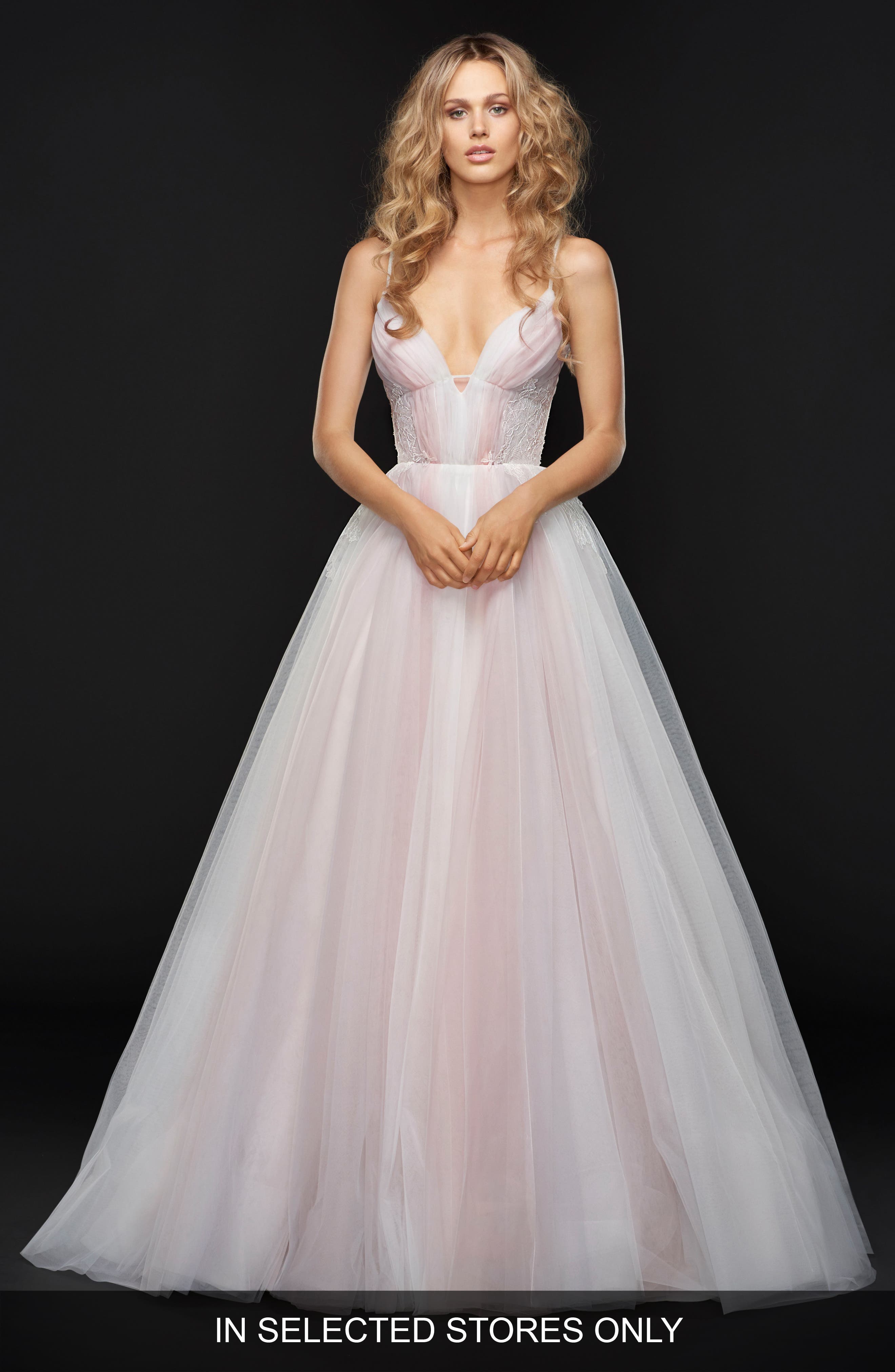 Hayley Paige Hawthorne Sleeveless Tulle Ballgown, Size IN STORE ONLY - White