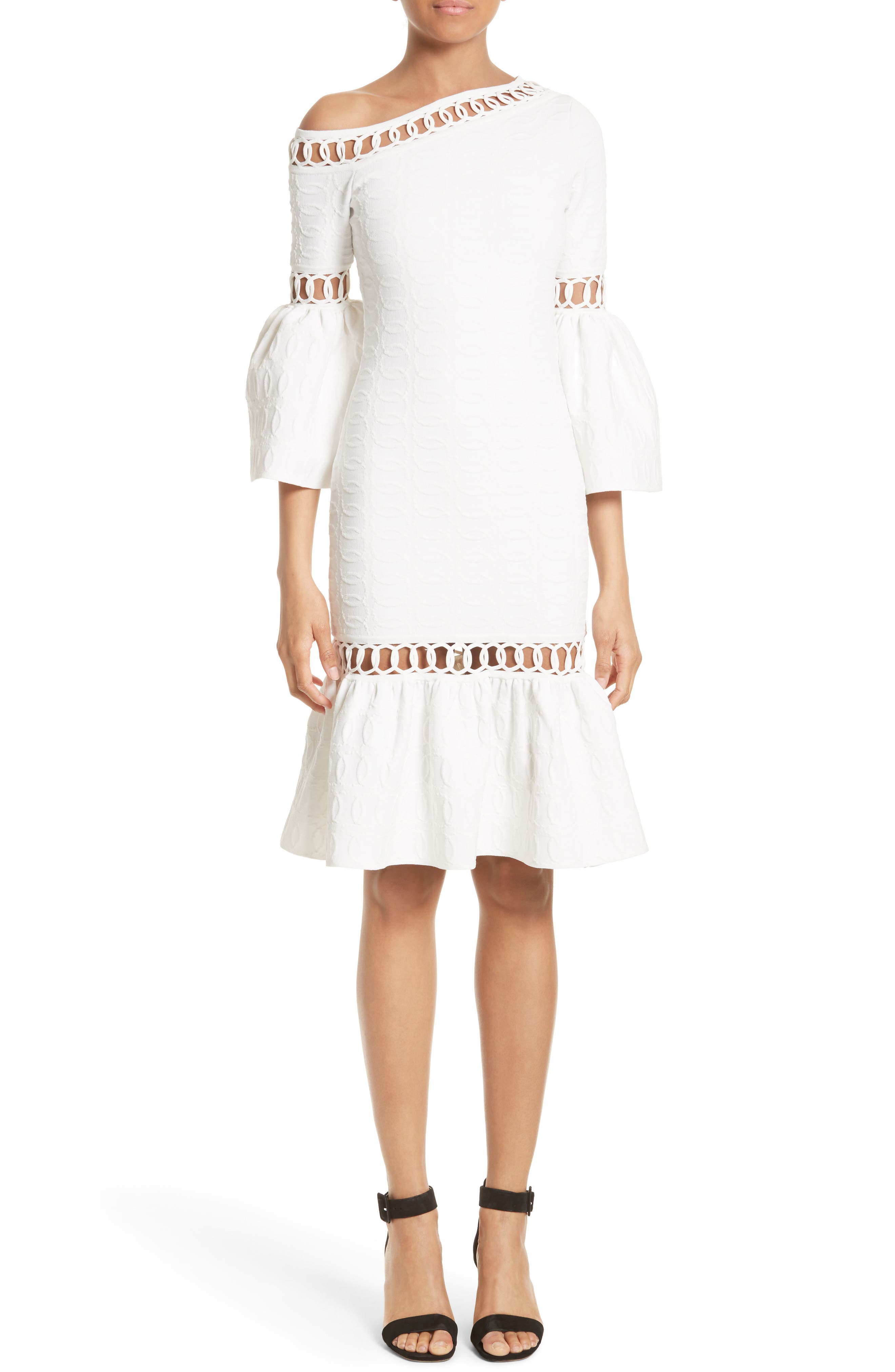 Jonathan Simkhai Chain Link Lace Fit & Flare Dress Nordstrom