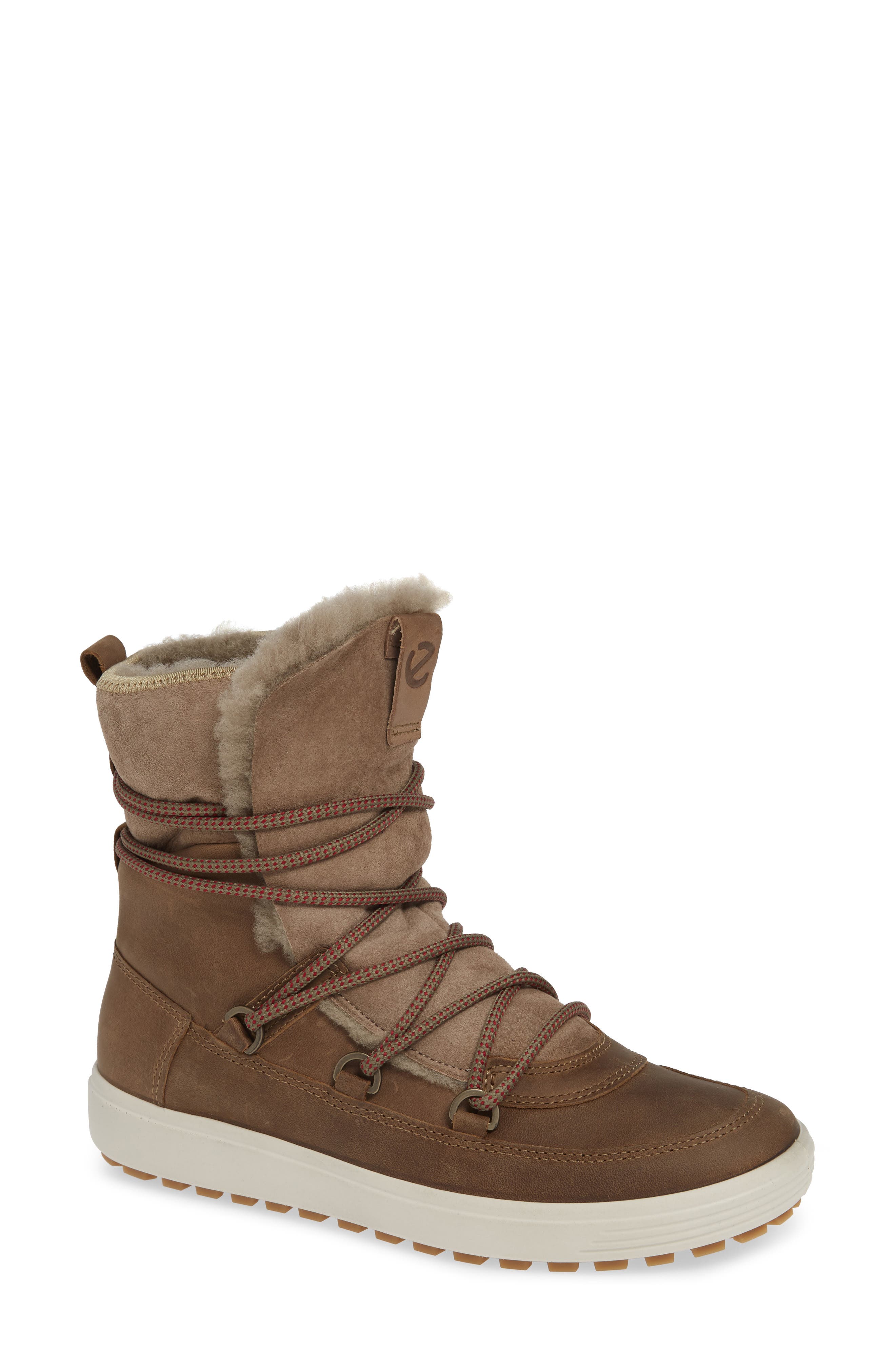 Ecco Soft 7 Tred Waterproof Genuine Shearling Lined Bootie,12.5 - Brown