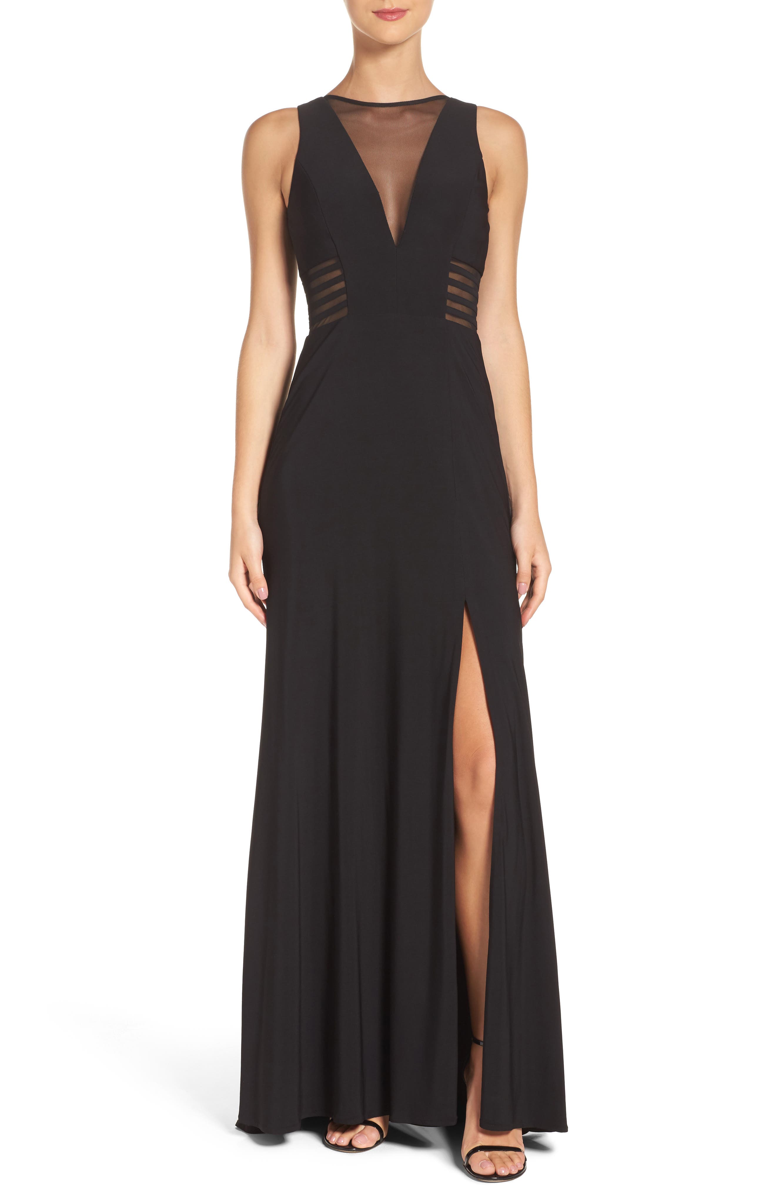 Morgan & Co. Illusion Gown - Black
