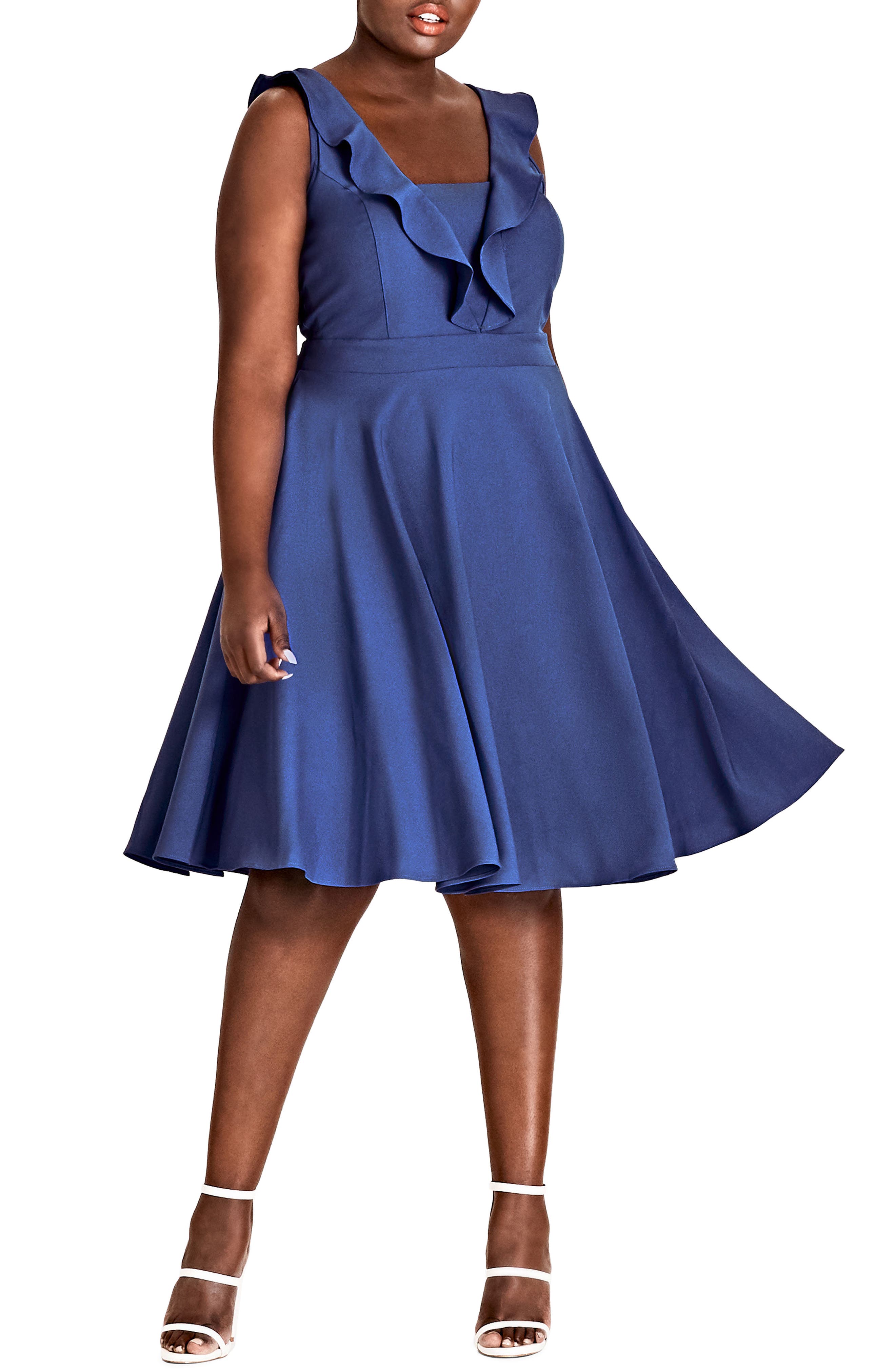 Plus Size City Chic Flirty Flutter A-Line Dress