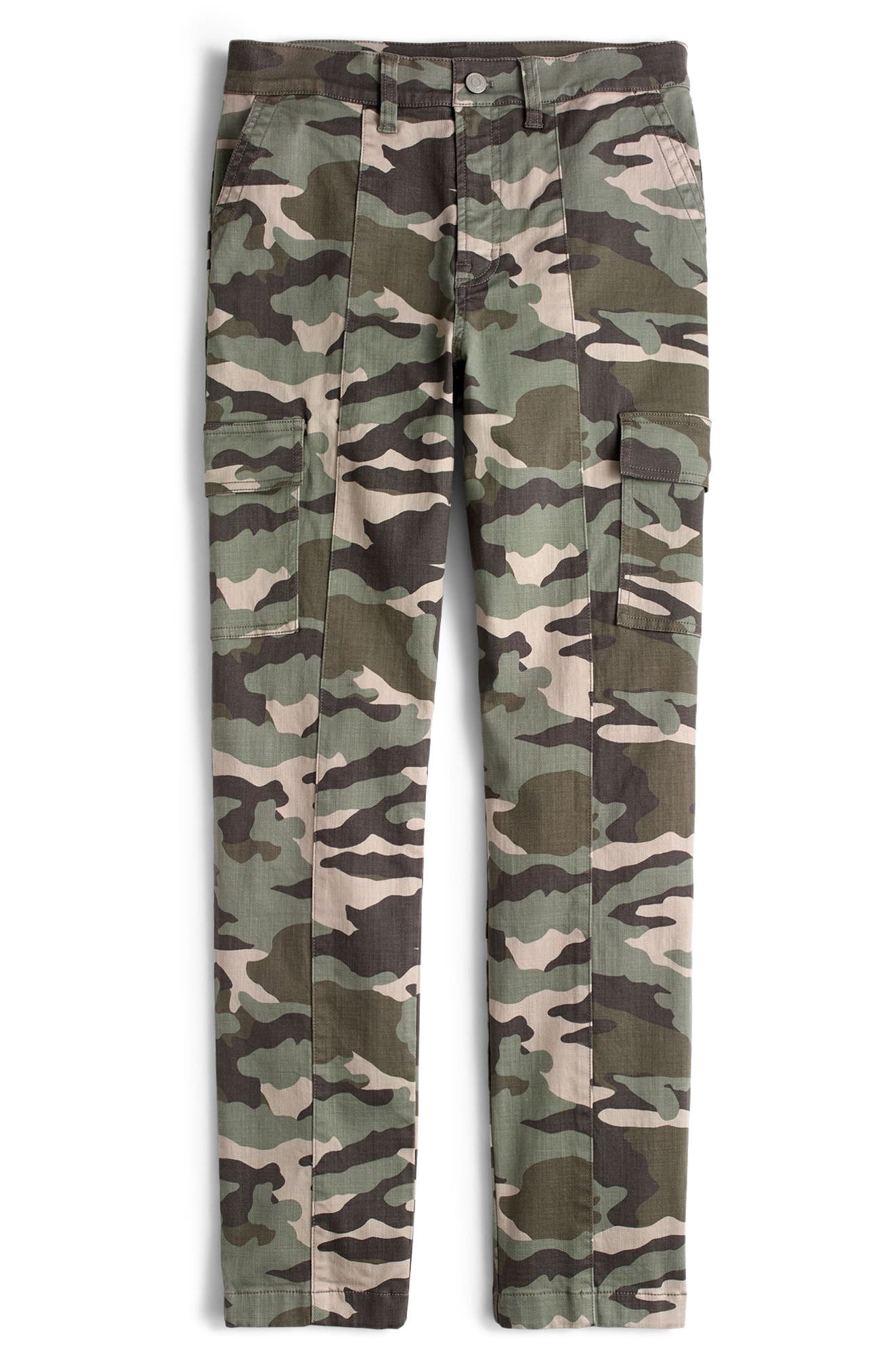 Petite J.crew Camo Straight Leg Cargo Pants, 4P - Green