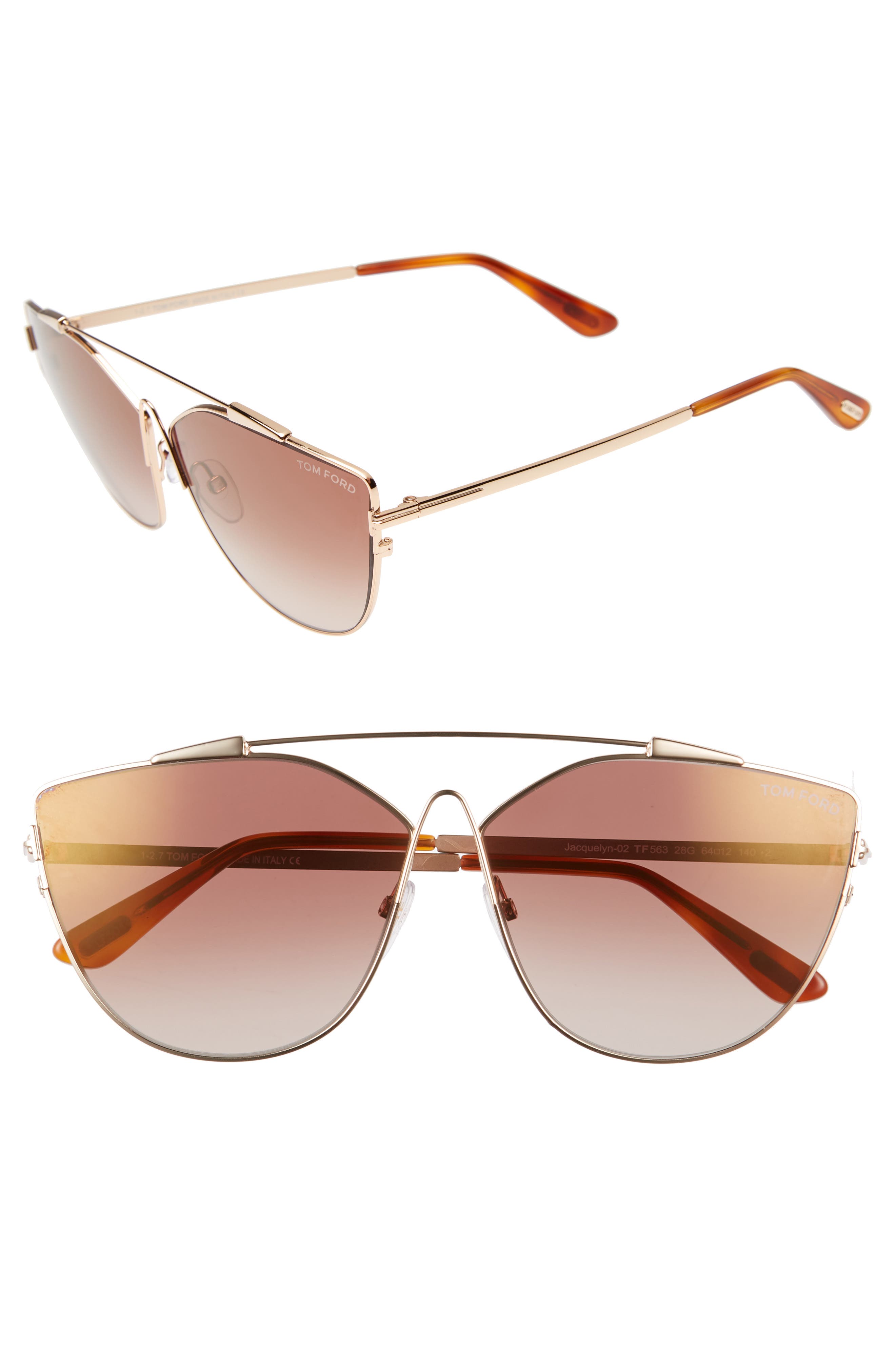 tom ford jacquelyn 64mm cat eye sunglasses