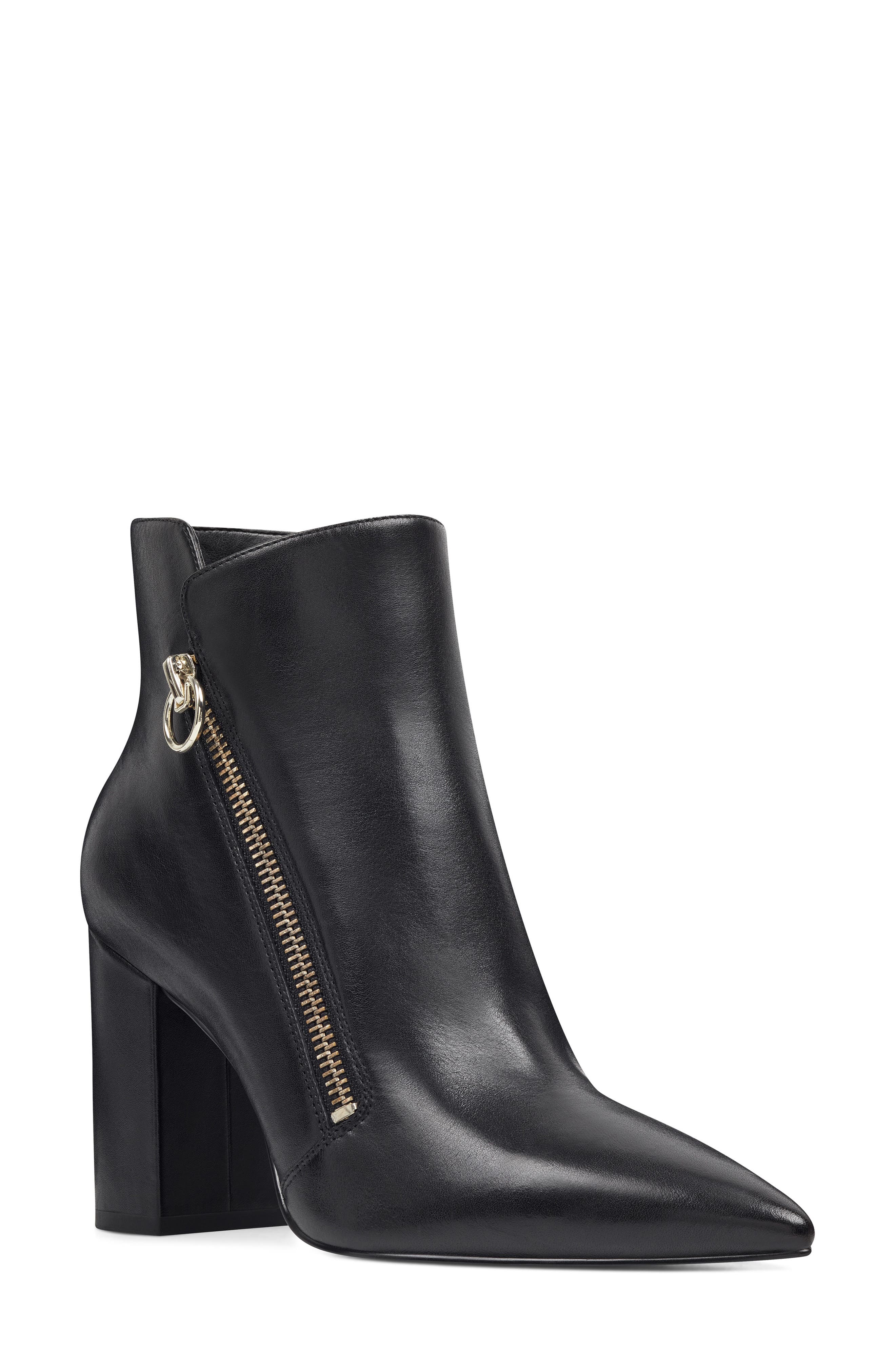 Nine West Russity Angle Zip Bootie, Black