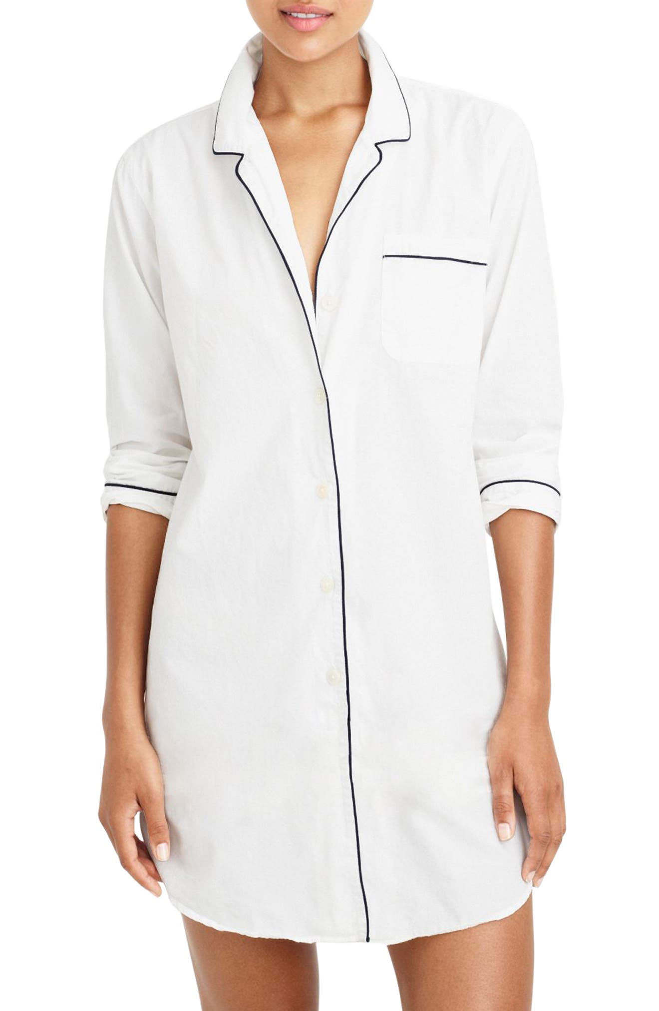 J.crew End On End Sleep Shirt, White