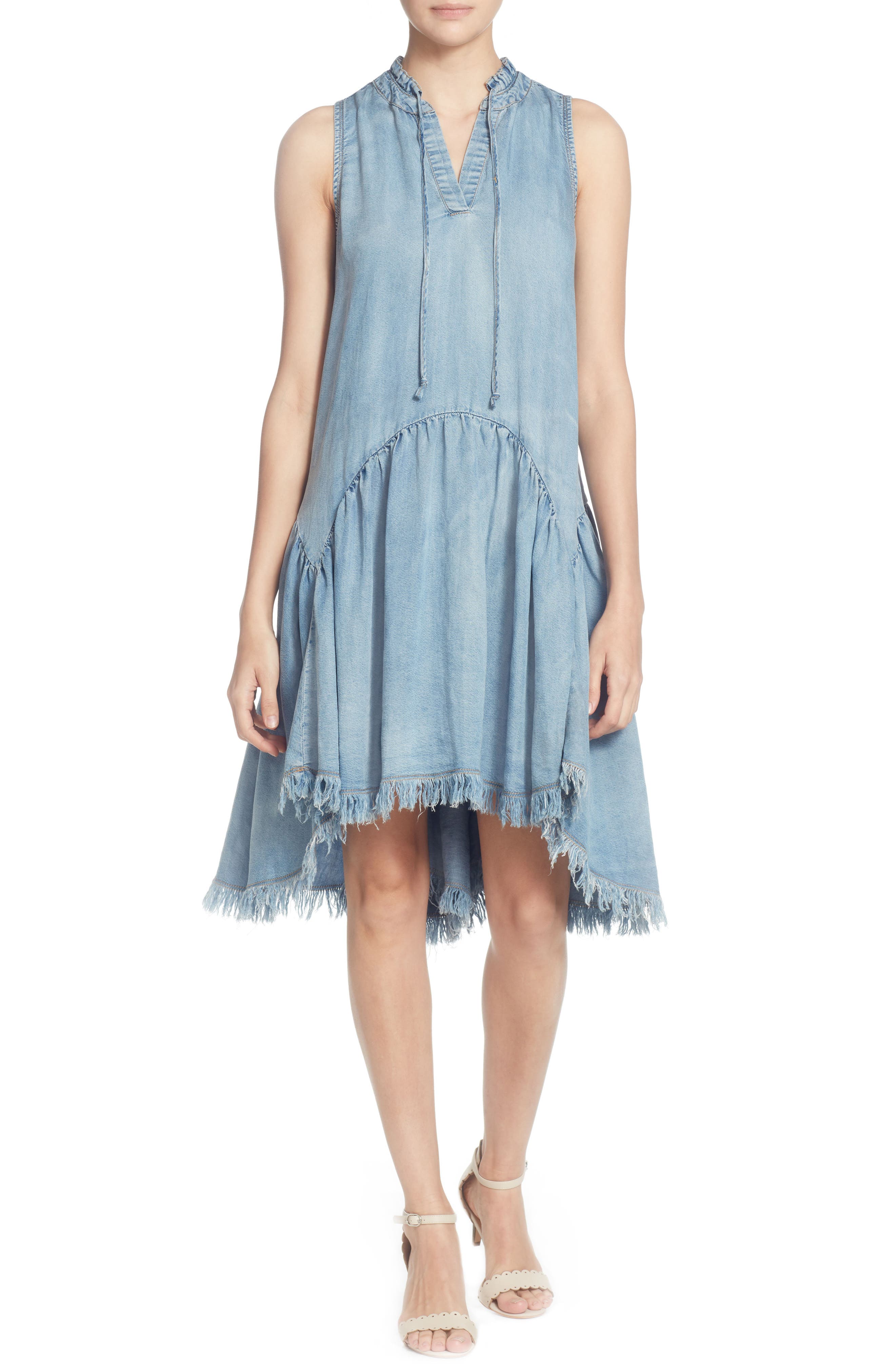 Catherine Catherine Malandrino Keala Dropwaist Chambray Dress, Blue