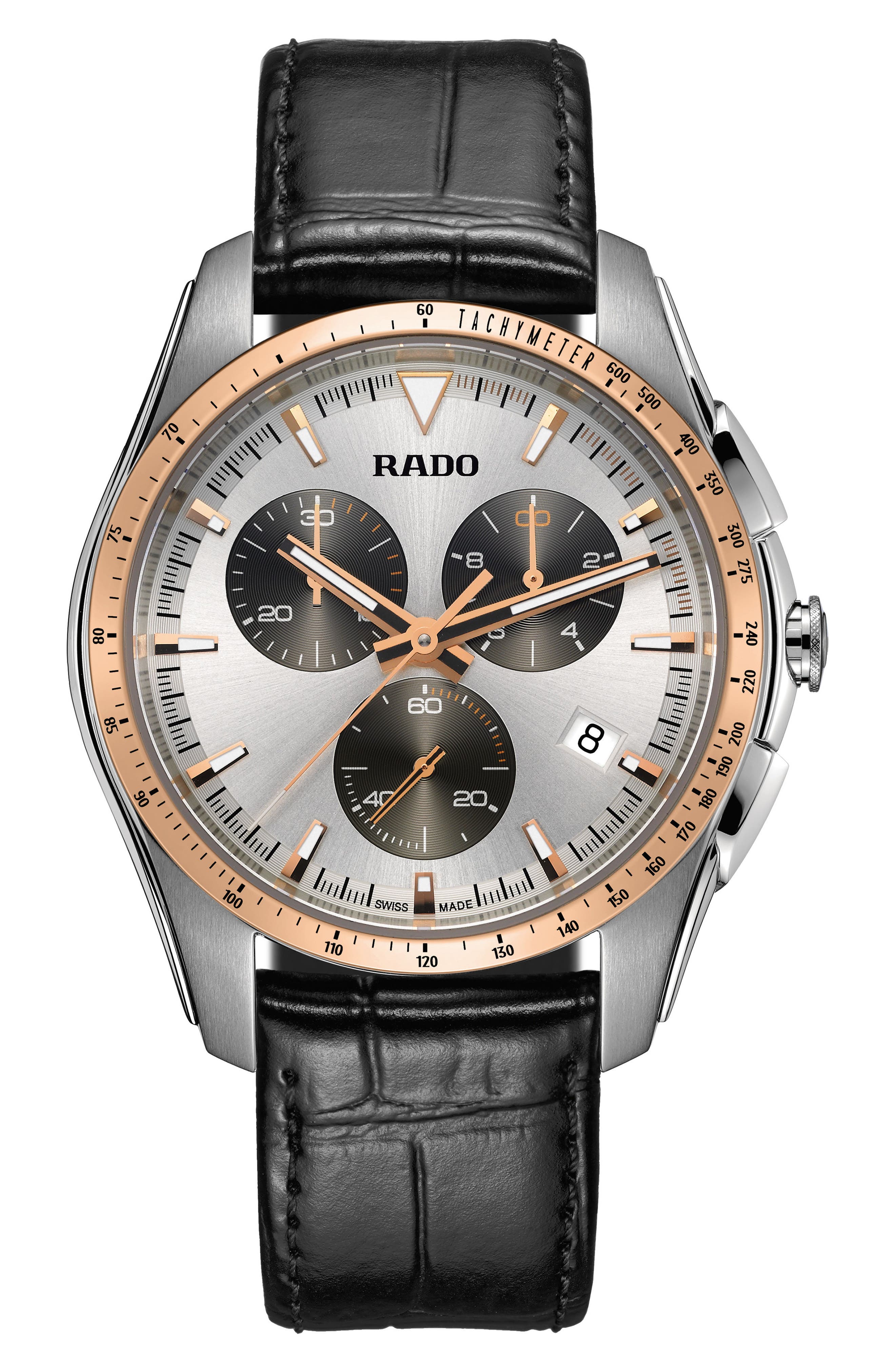 RADO HyperChrome Chronograph Leather Strap Watch, 44.9mm Nordstrom