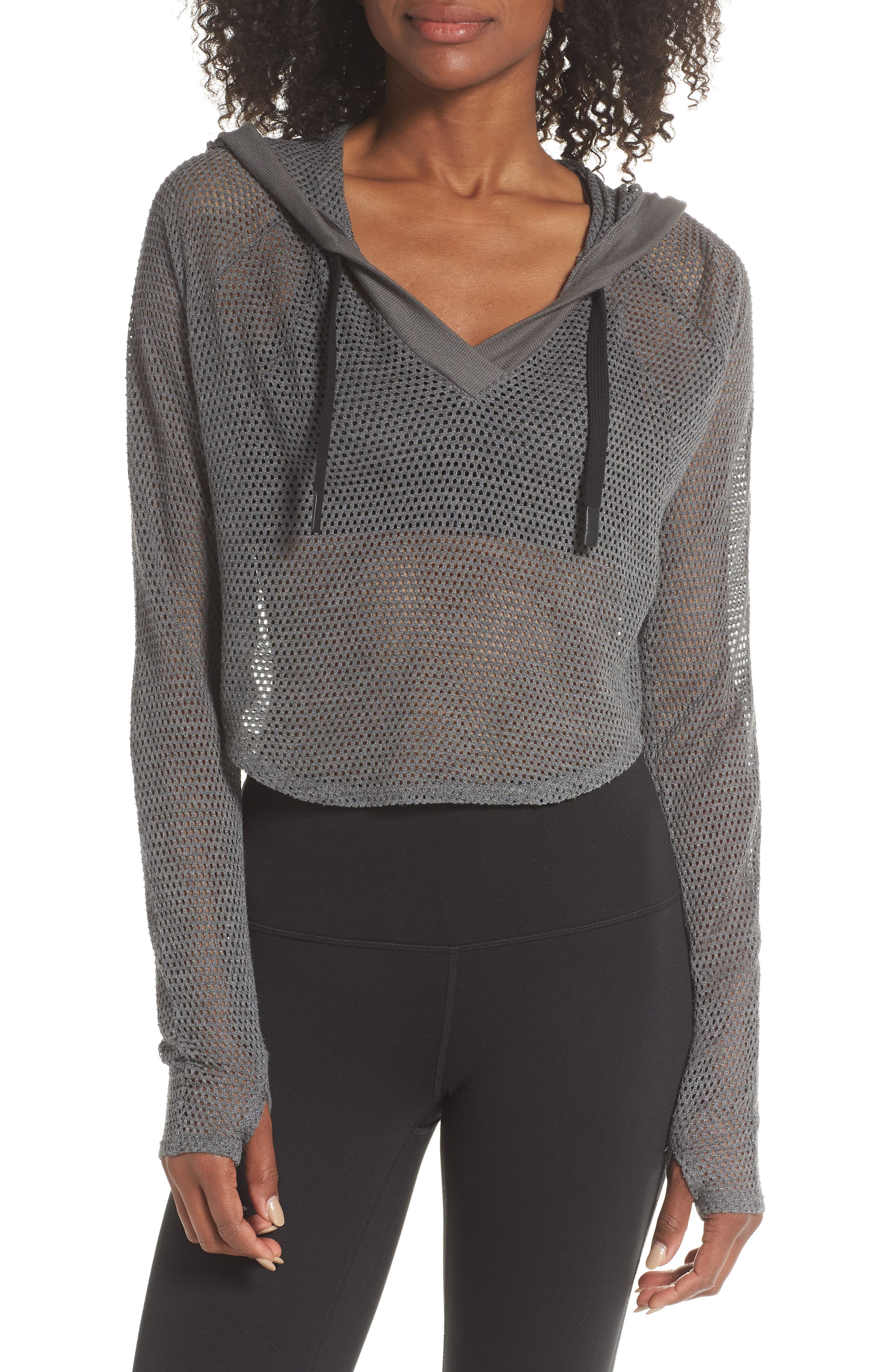 Splits59 Halfback Crop Hoodie, Grey