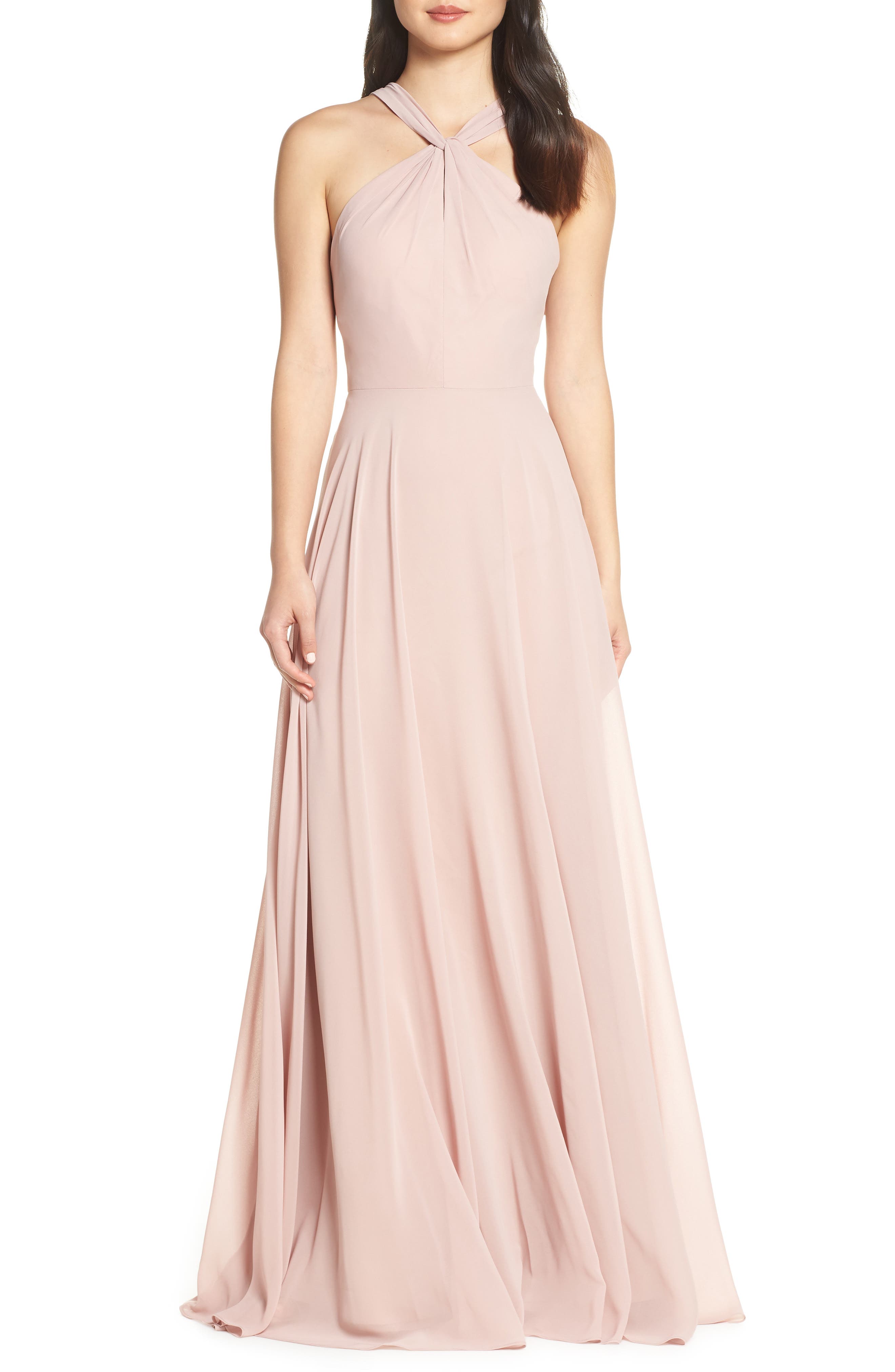 Jenny Yoo Halle Halter Evening Dress, Red