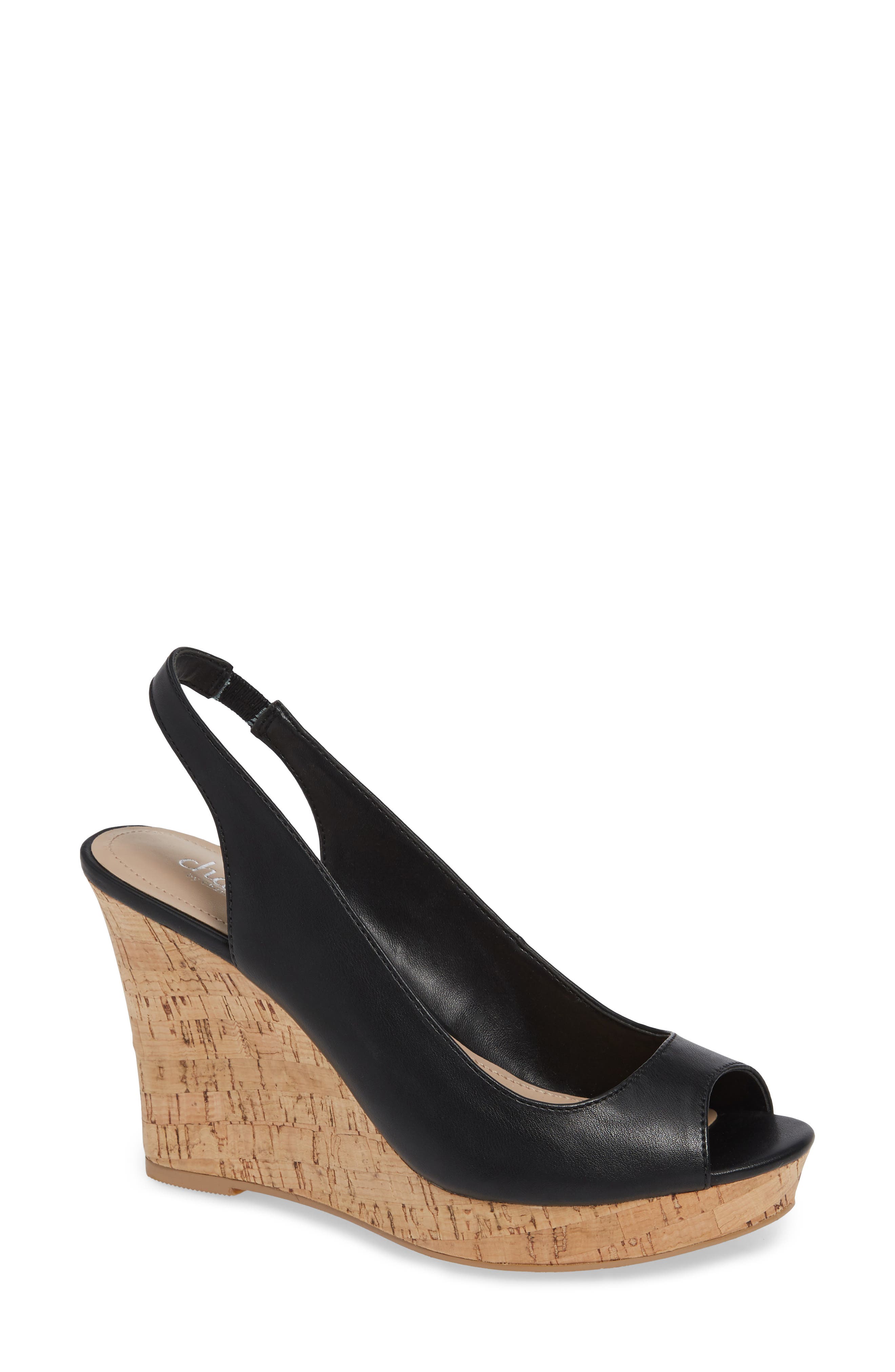 Charles By Charles David Leandra Slingback Wedge, Black